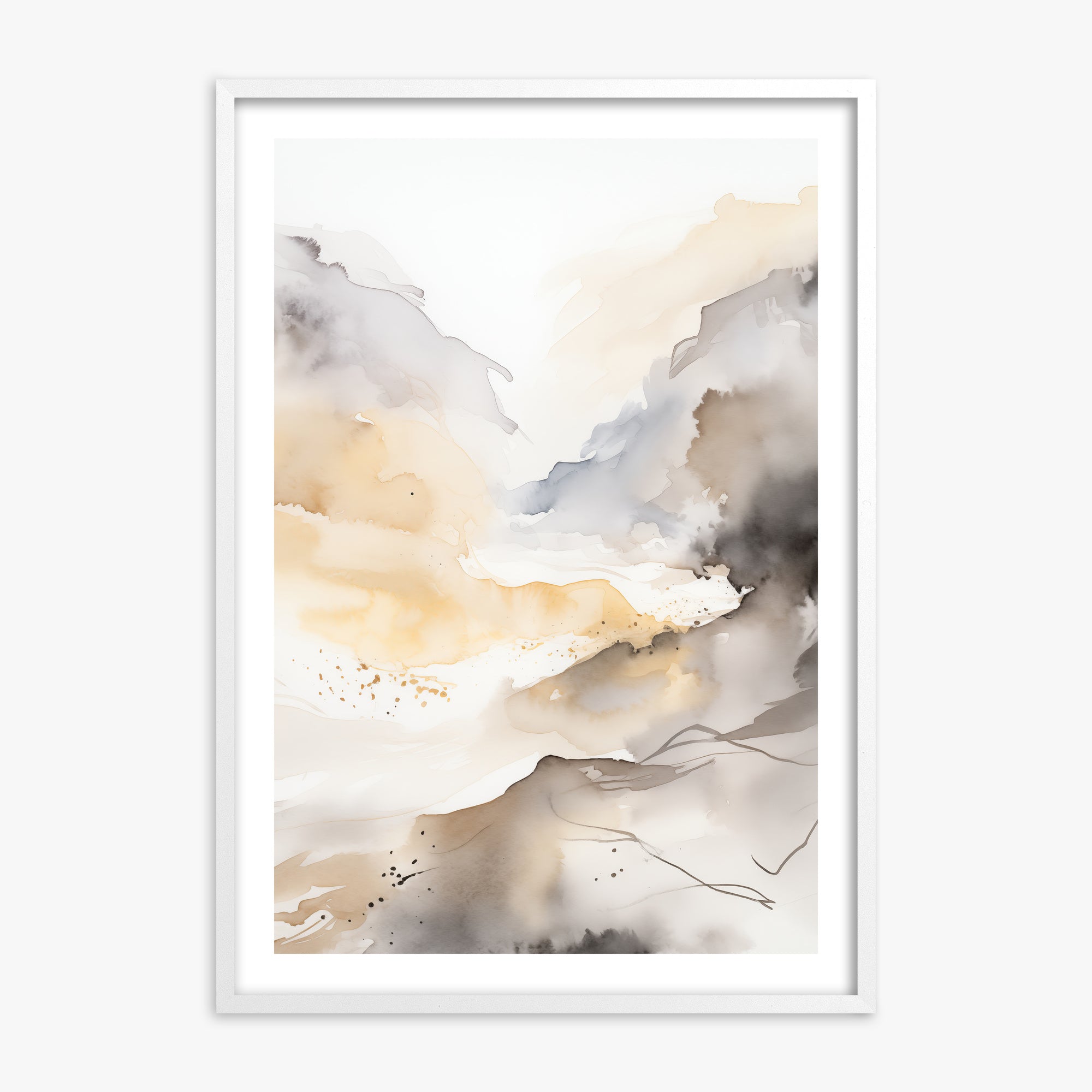 Valley Glow, White Framed Poster With White Frame