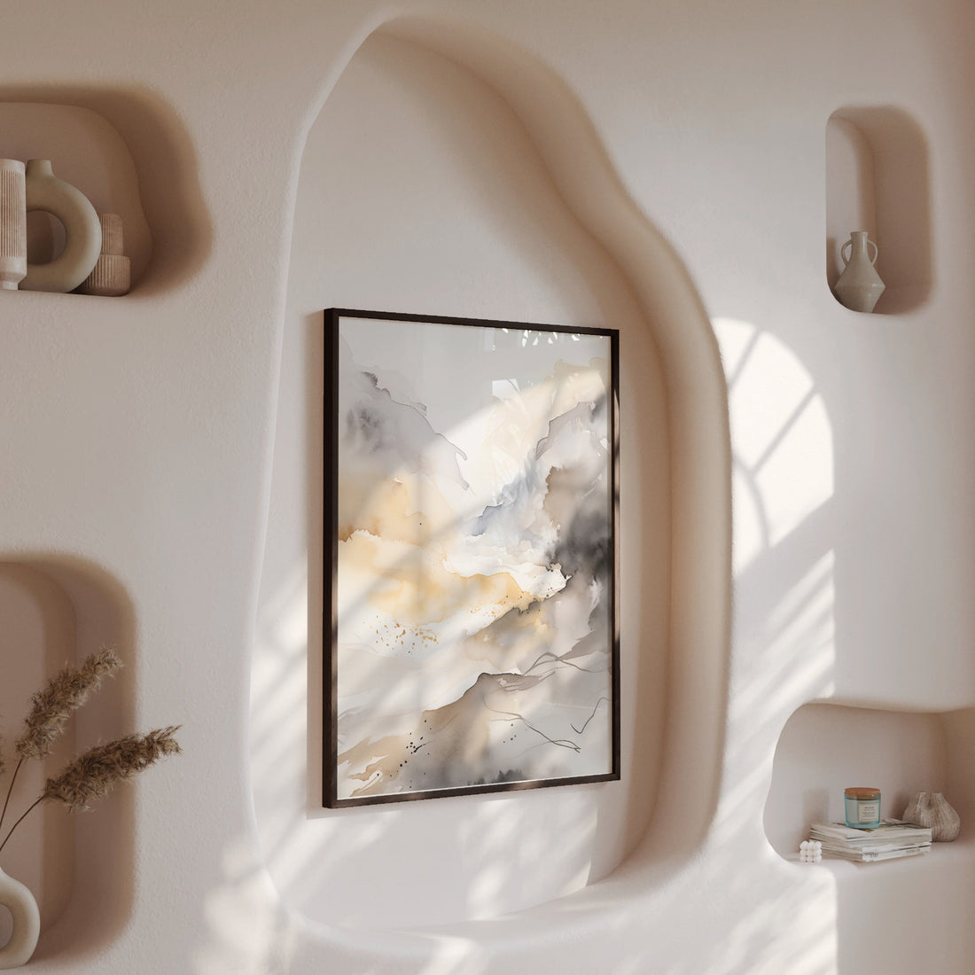 Valley Glow, 50x70cm Framed Poster With Black Frame