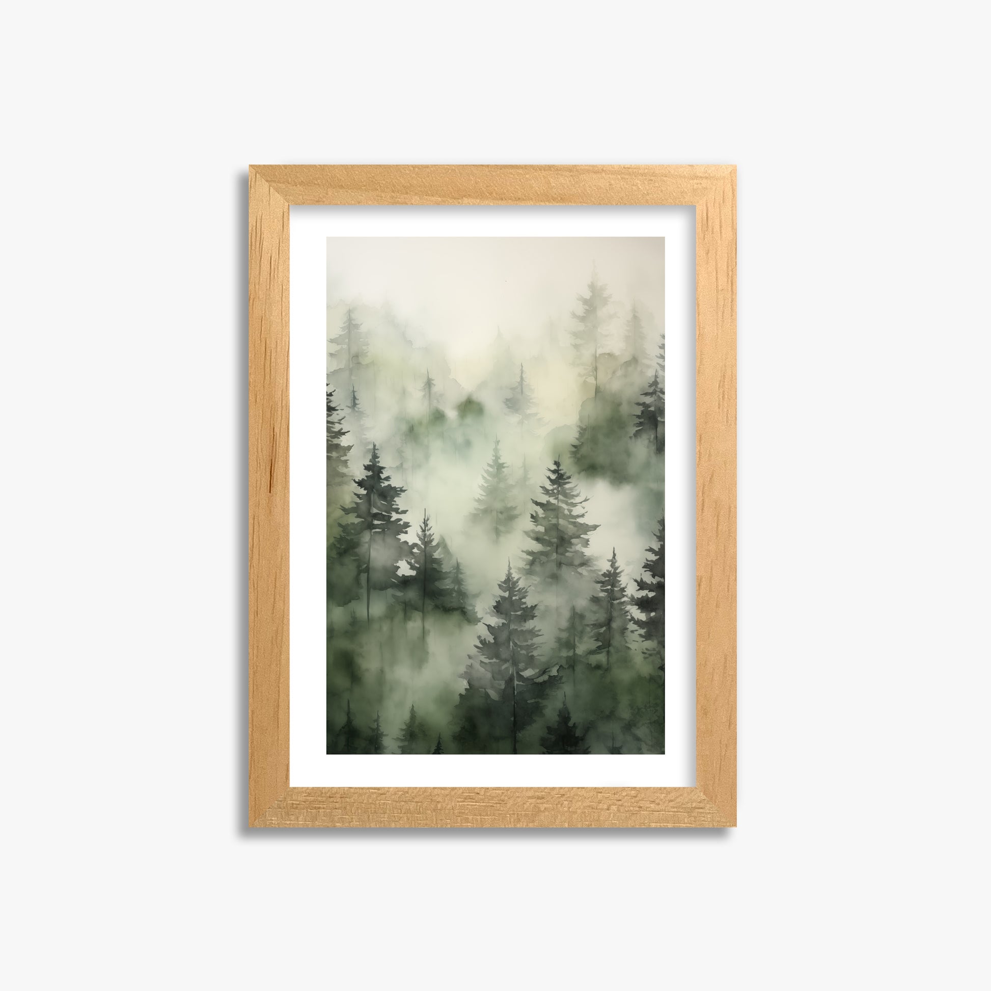Misty Pines Serenity, 21x30cm Oak Framed Art Reproduction