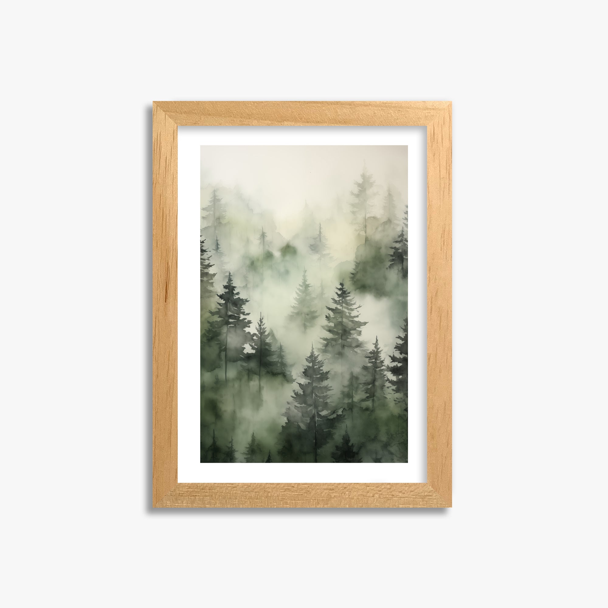 Misty Pines Serenity, 21x30cm Oak Framed Art Reproduction
