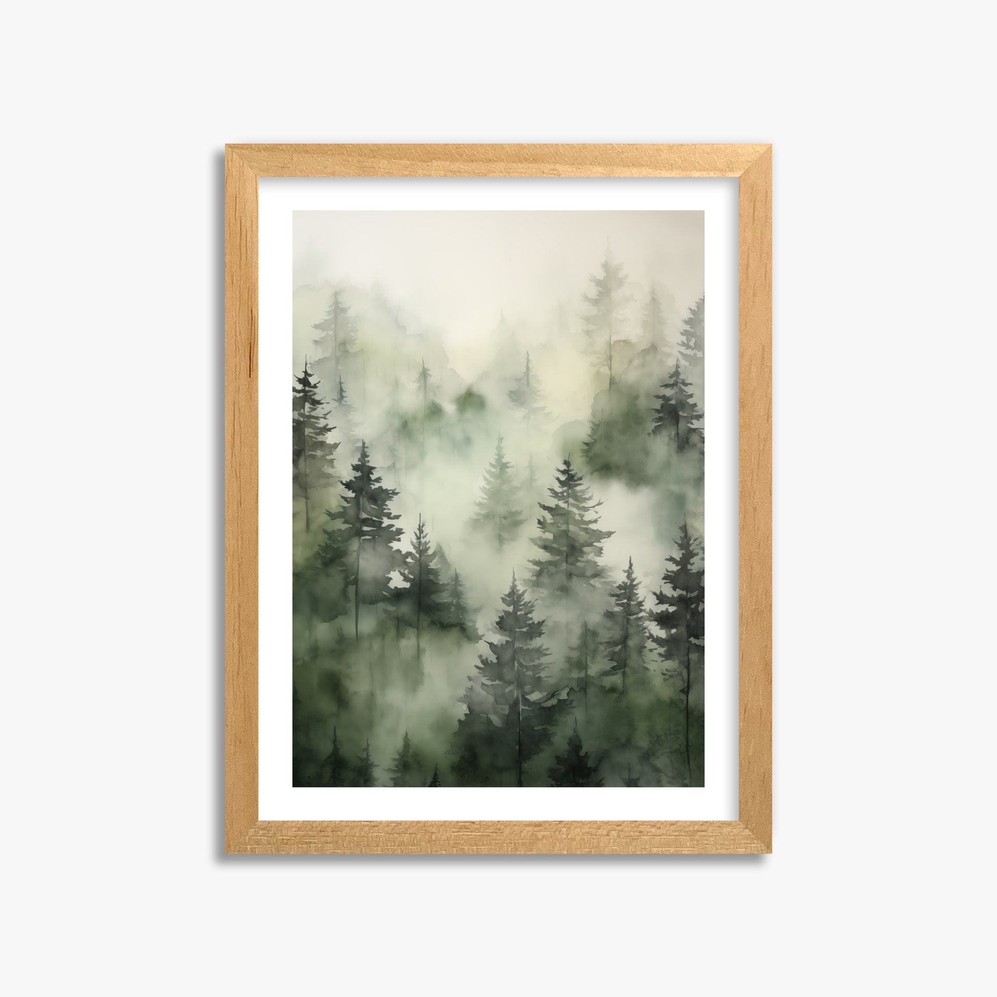 Misty Pines Serenity, 30x40cm Oak Framed Art Reproduction