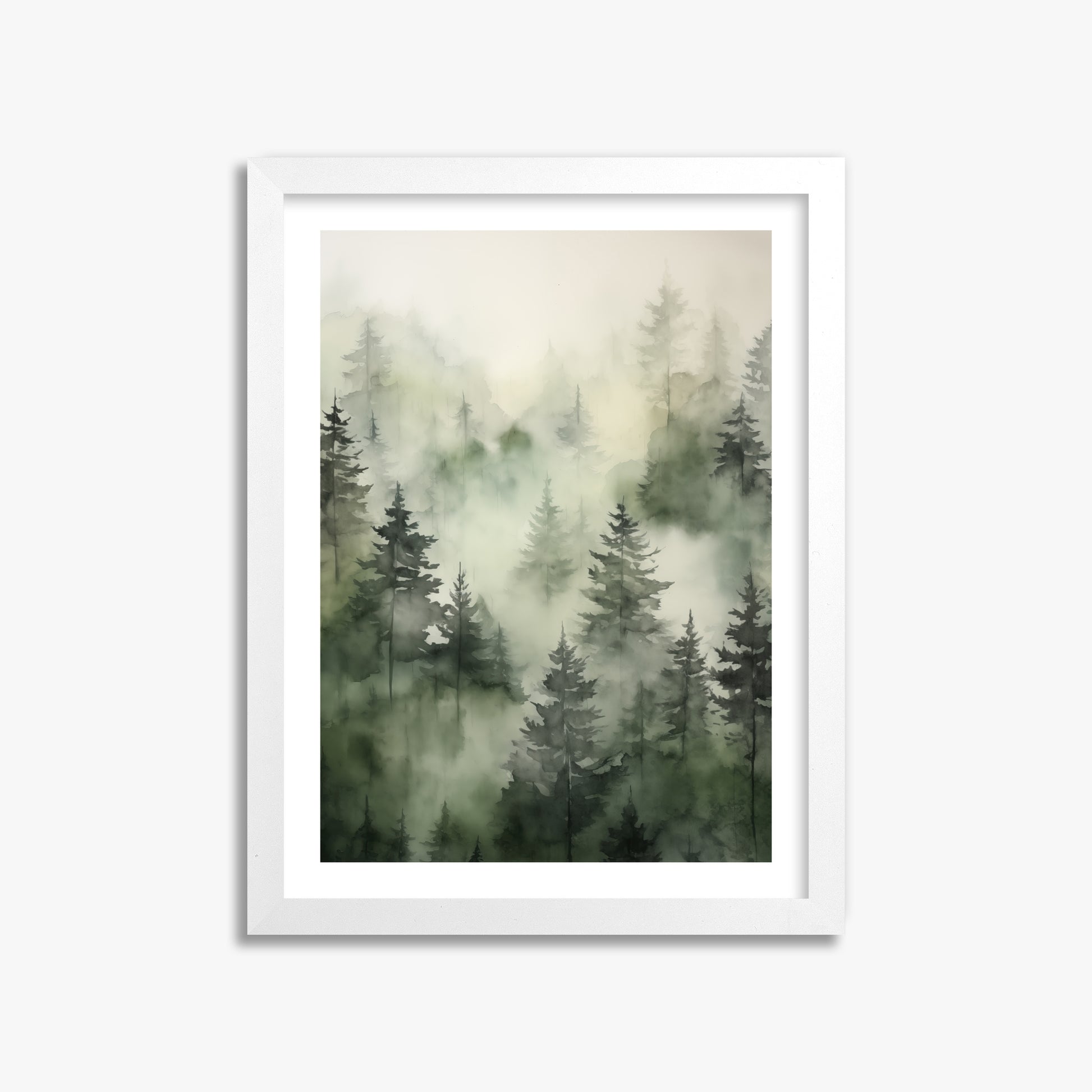 Misty Pines Serenity, 30x40cm Whitek Framed Art Reproduction