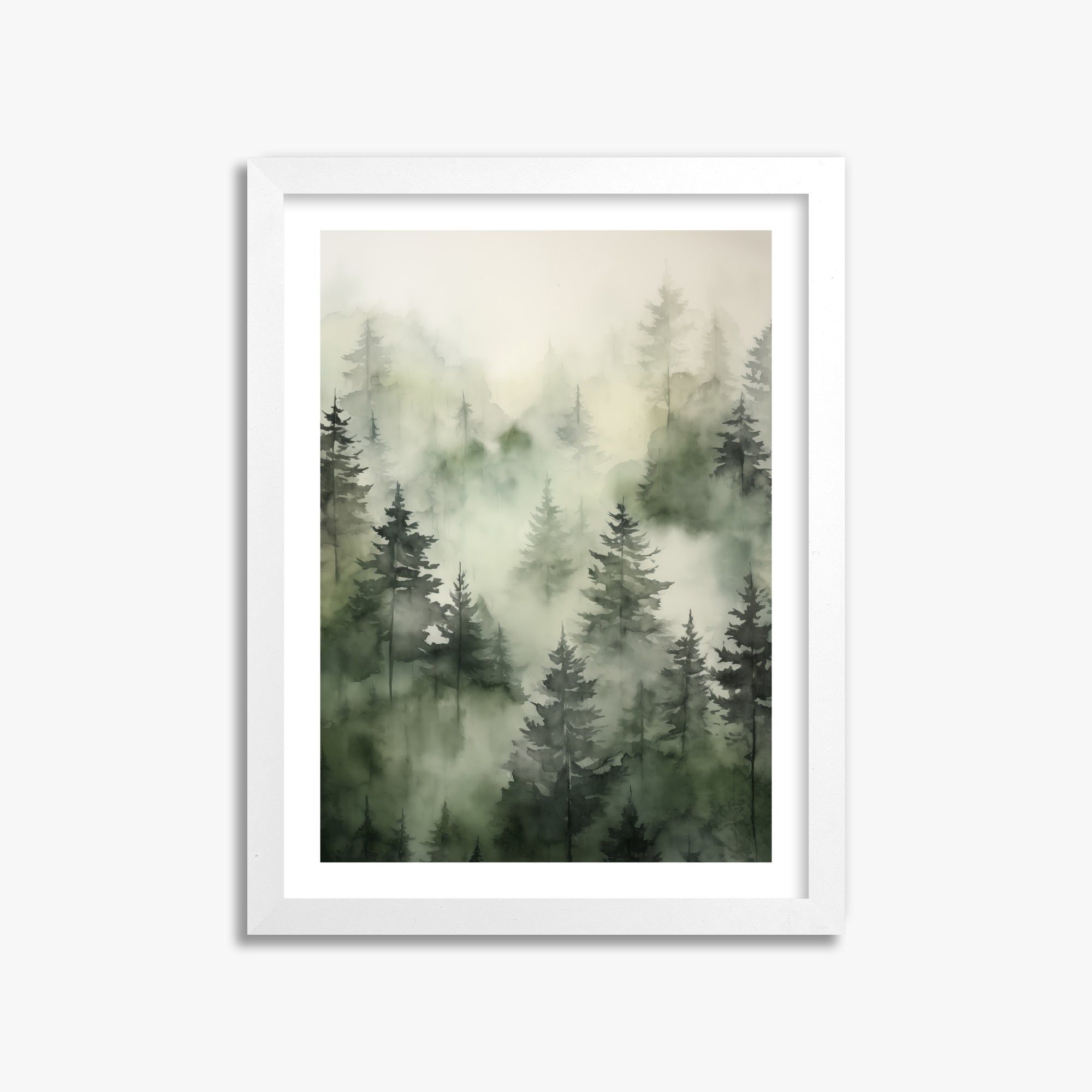 Misty Pines Serenity, 30x40cm Whitek Framed Art Reproduction