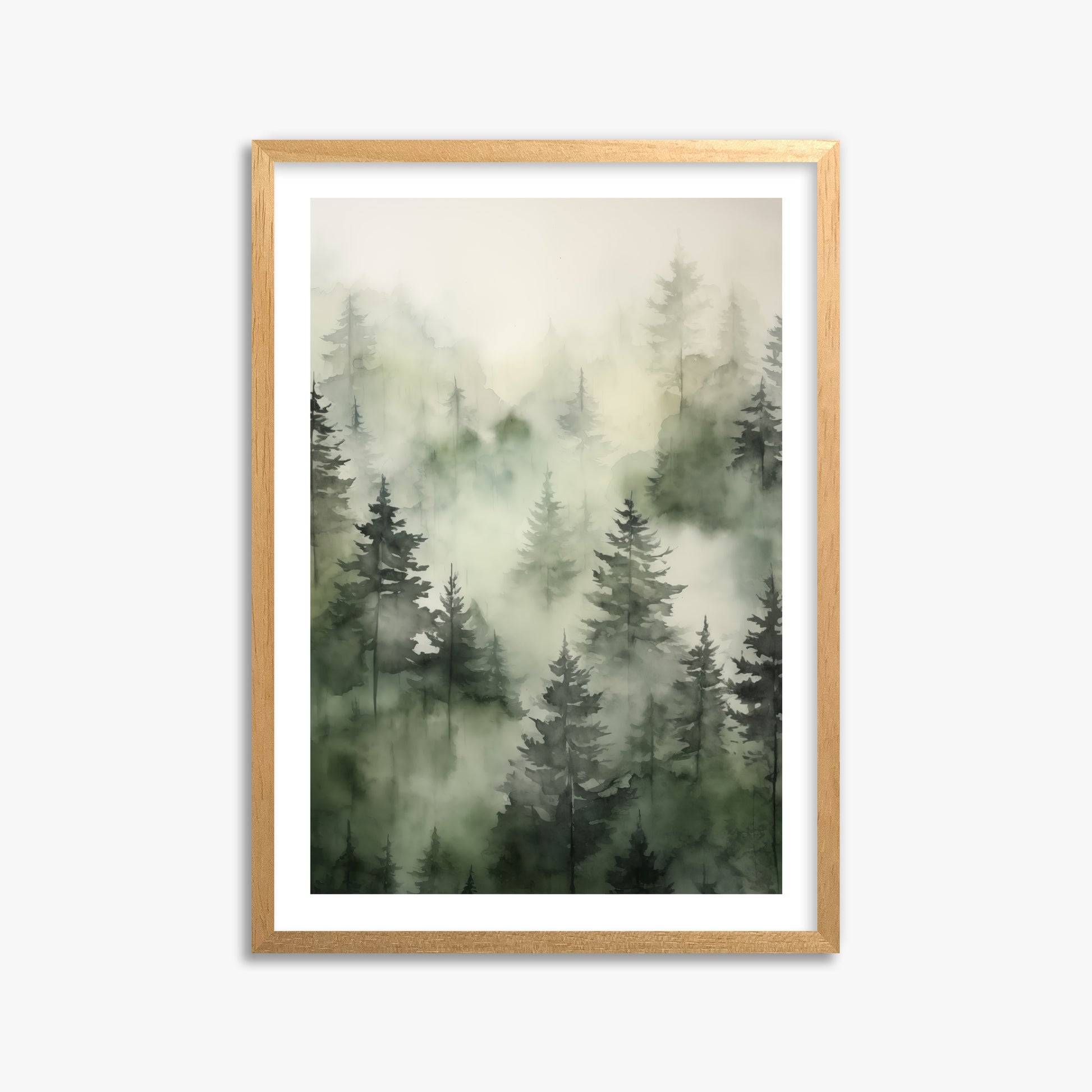 Misty Pines Serenity, 50x70cm Oak Framed Art Reproduction