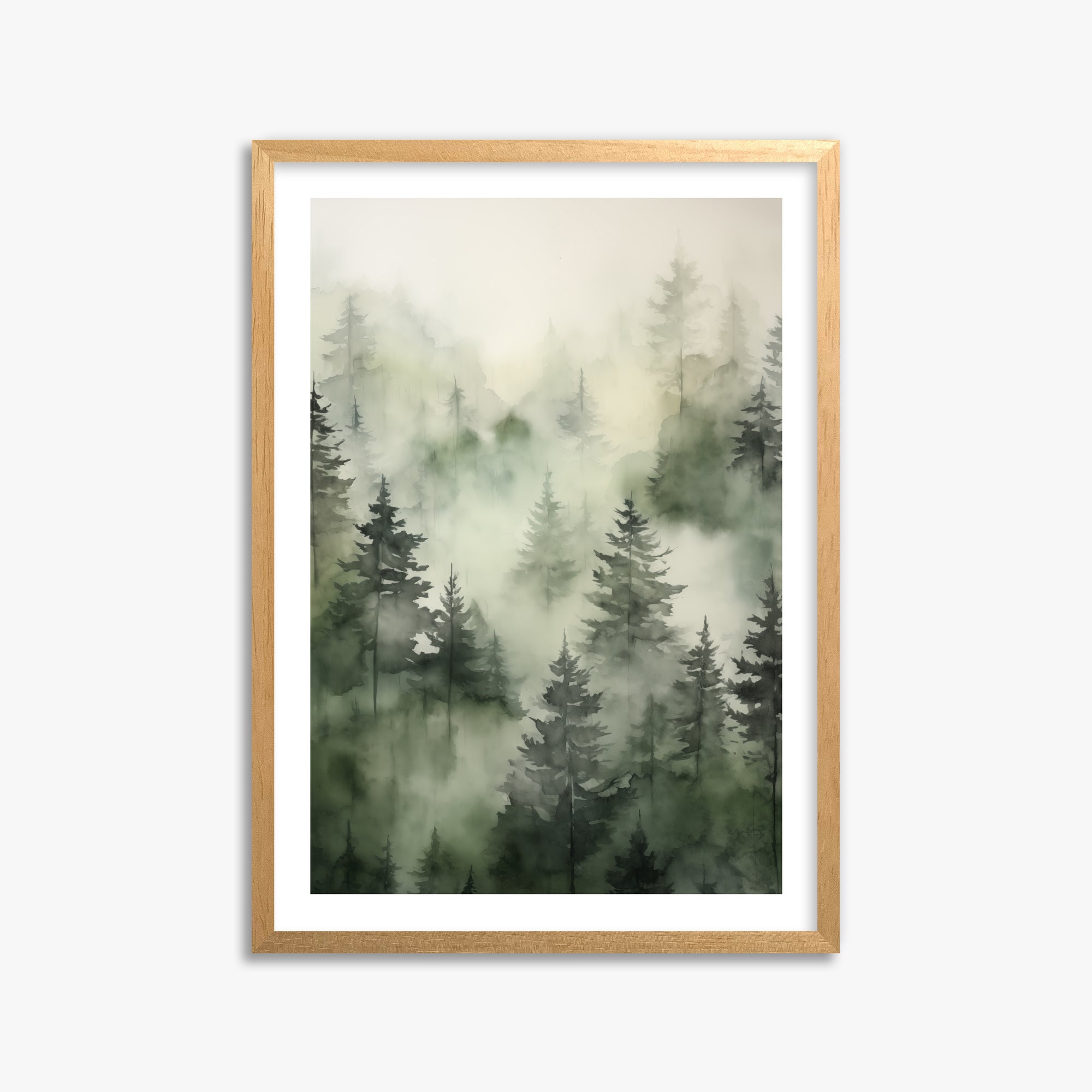 Misty Pines Serenity, 50x70cm Oak Framed Art Reproduction