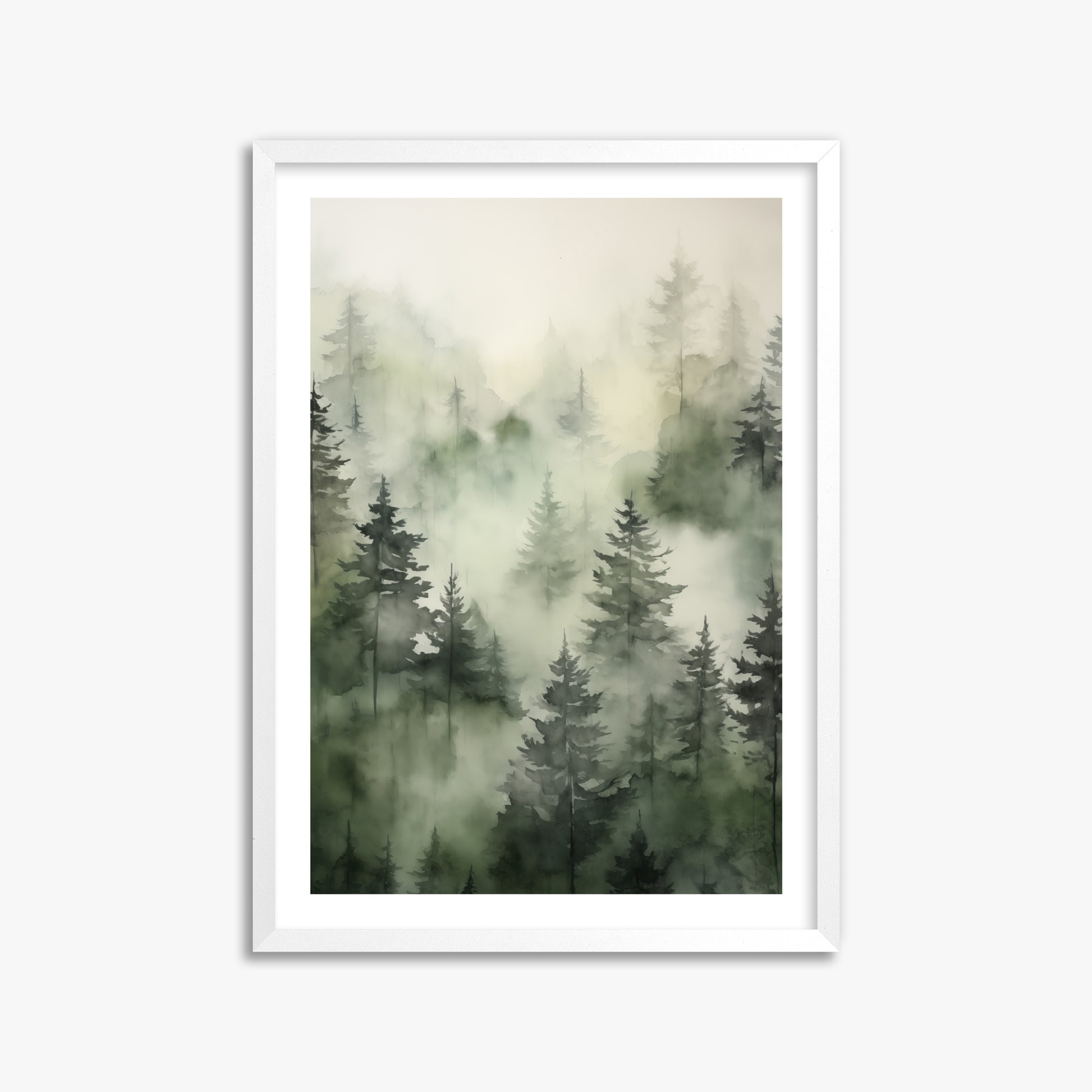 Misty Pines Serenity, 50x70cm Whitek Framed Art Reproduction