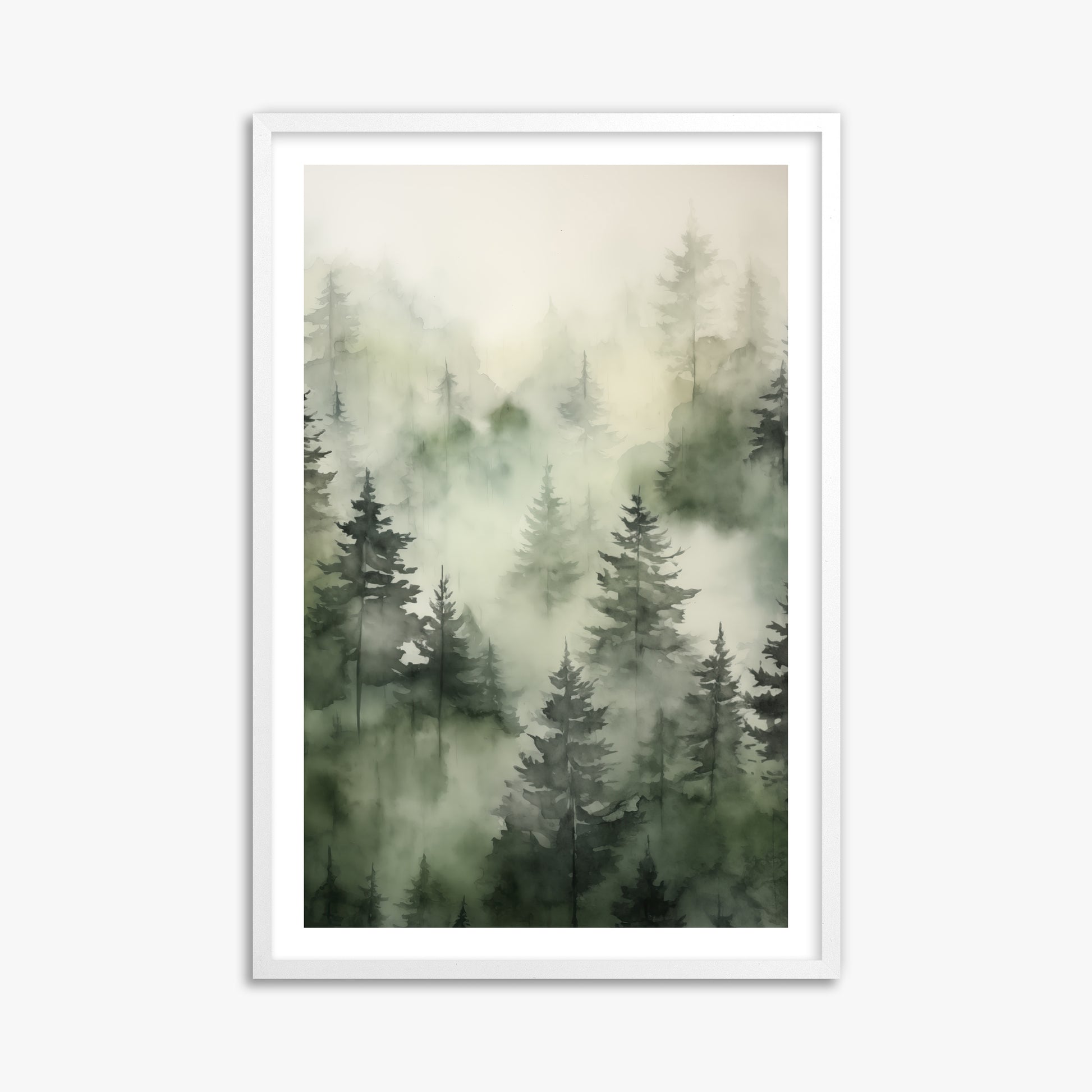Misty Pines Serenity, 61x91cm Whitek Framed Art Reproduction
