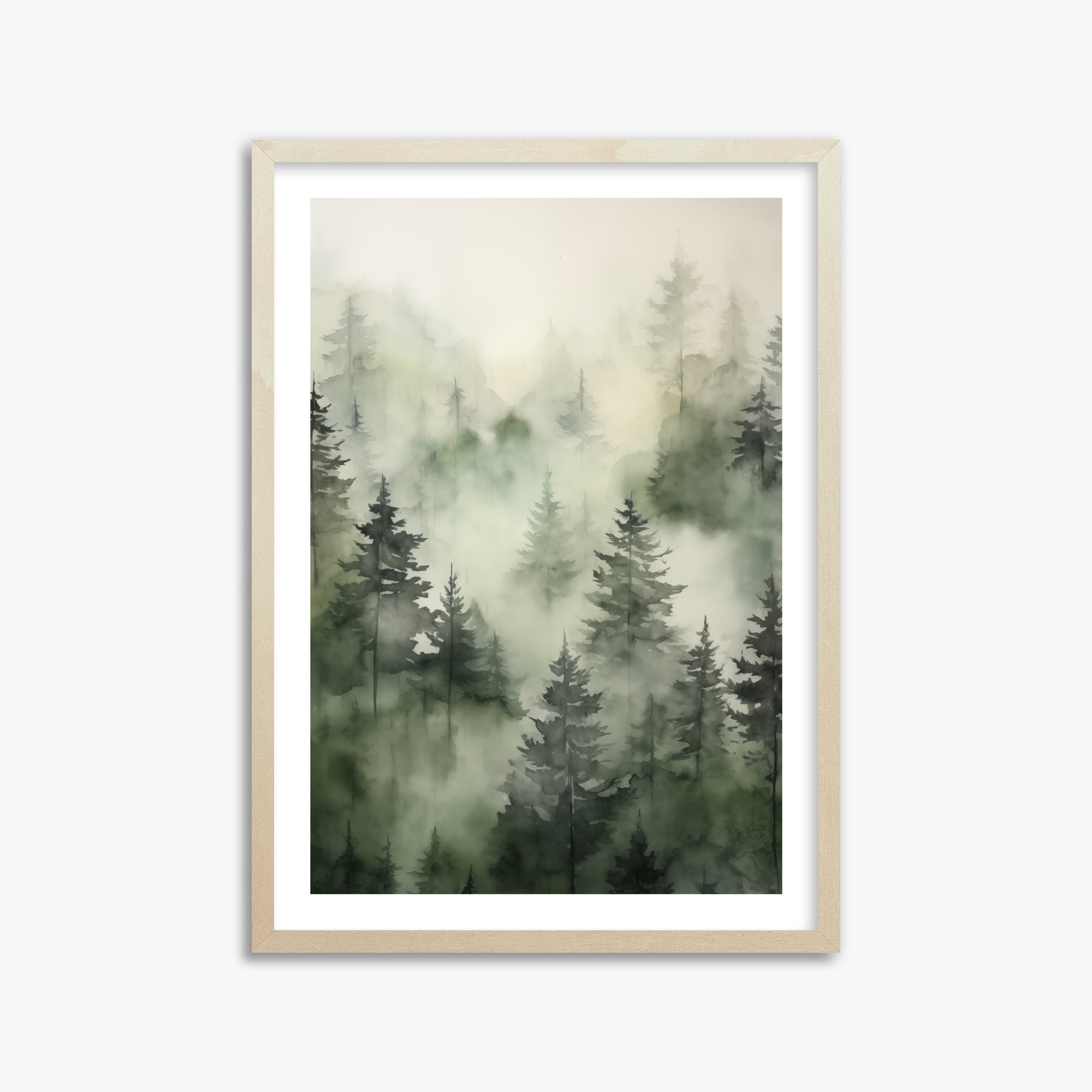 Serenità dei pini nebbiosi