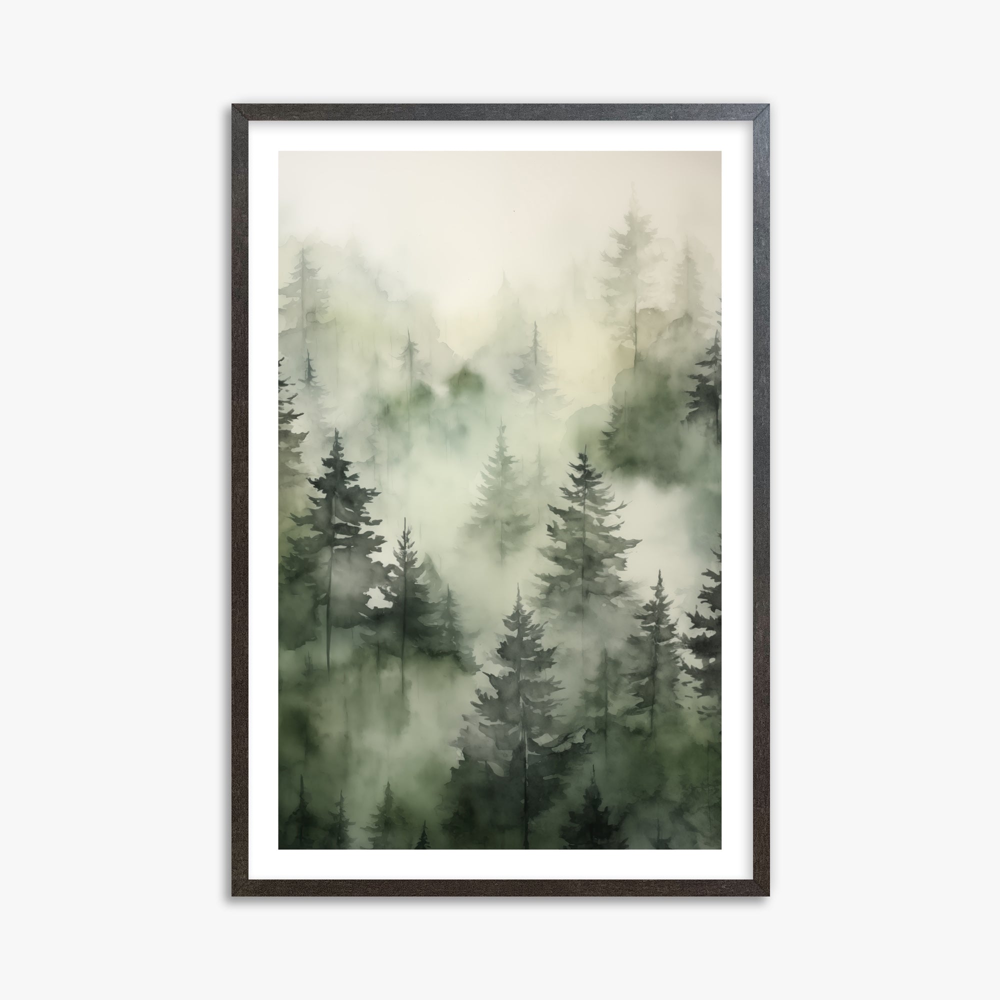 Serenità dei pini nebbiosi