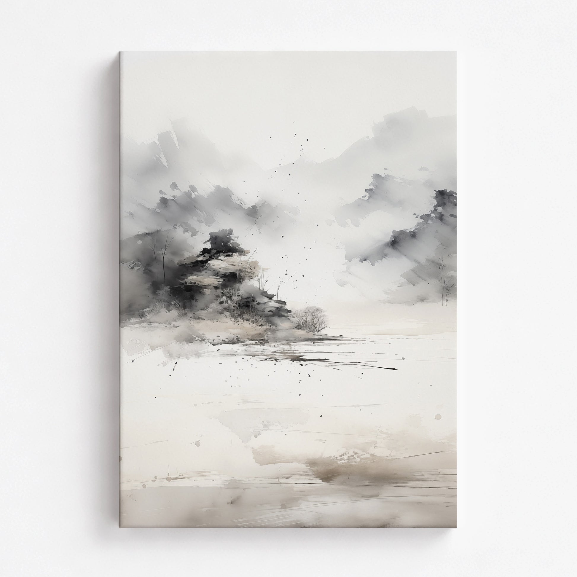 Misty Mountain Whisper, 70x100cm Satin Canvas Art Reproduction