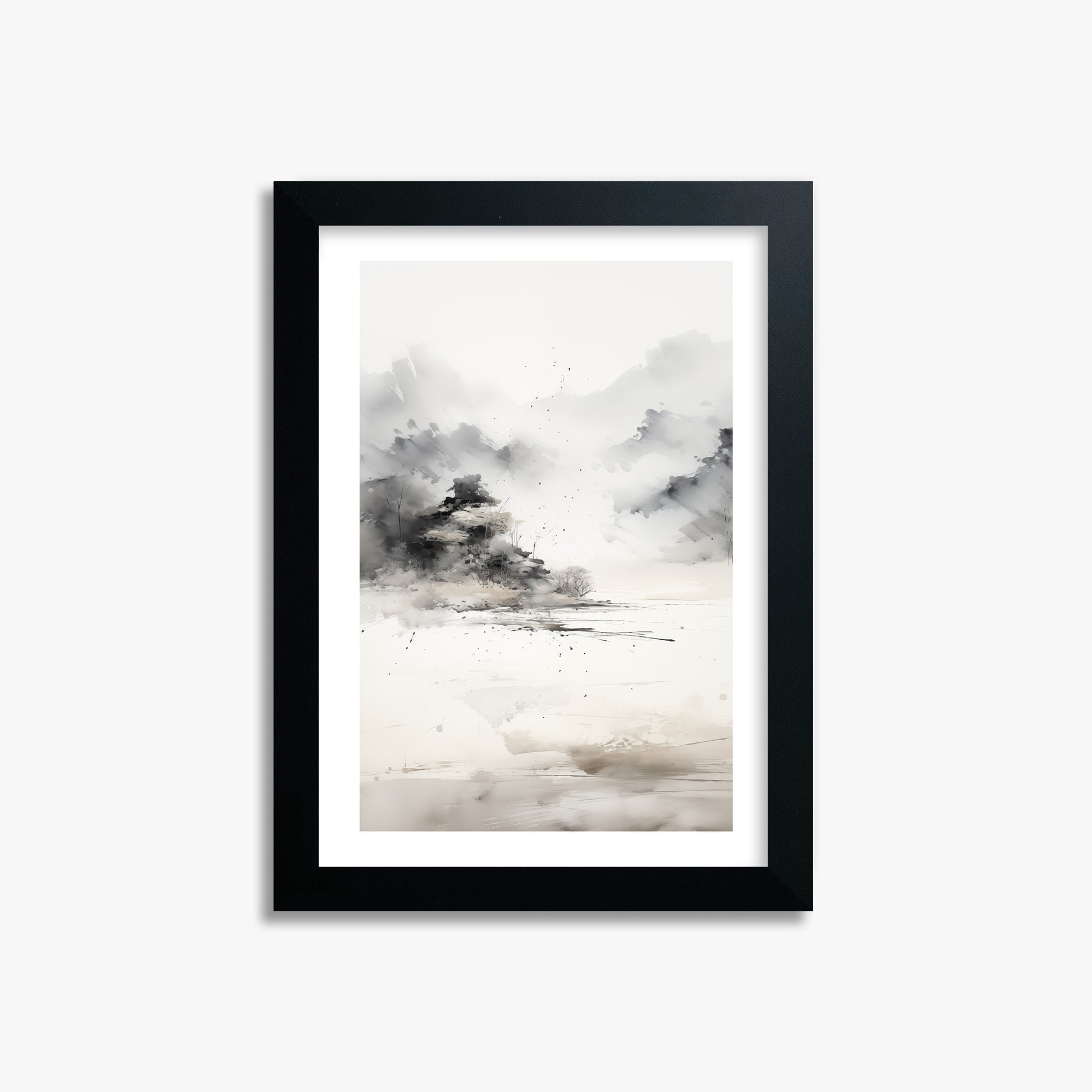 Misty Mountain Whisper, 21x30cm Black Framed Art Reproduction