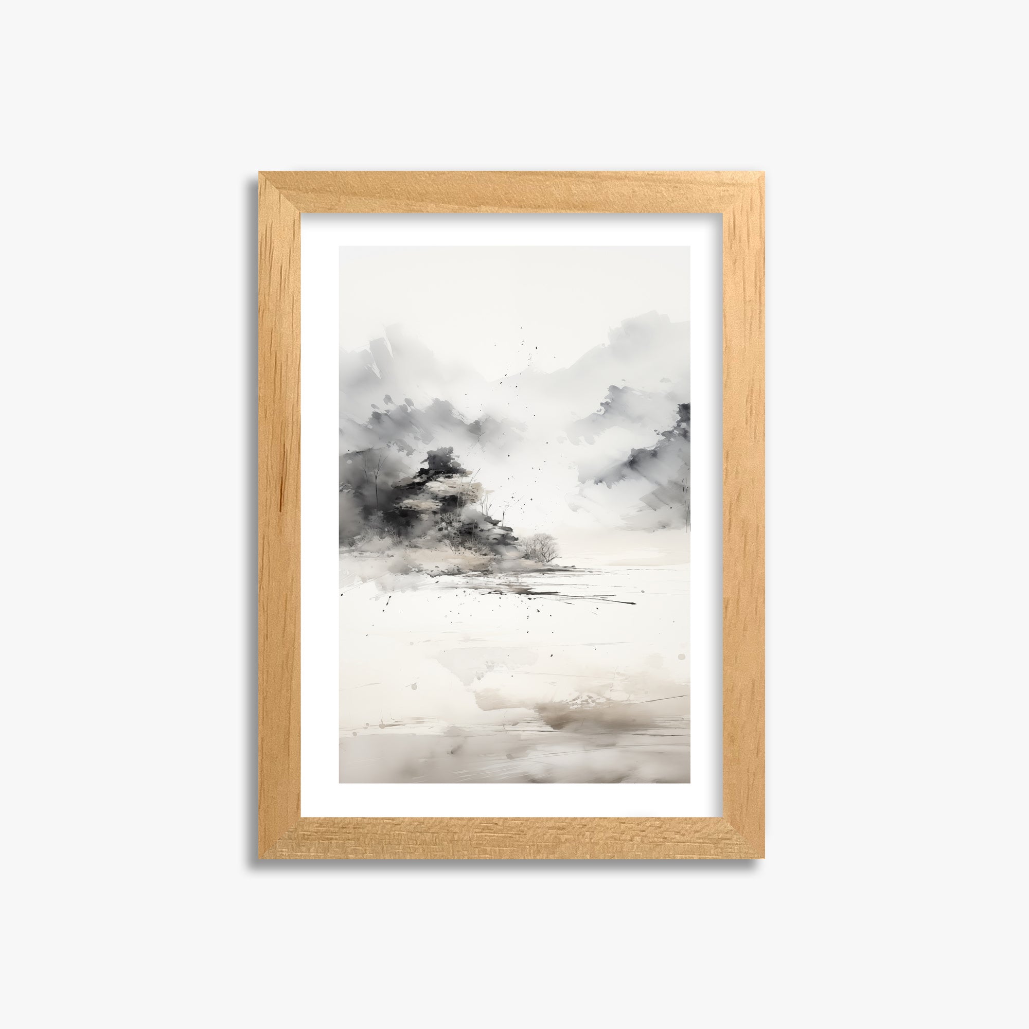 Misty Mountain Whisper, 21x30cm Oak Framed Art Reproduction