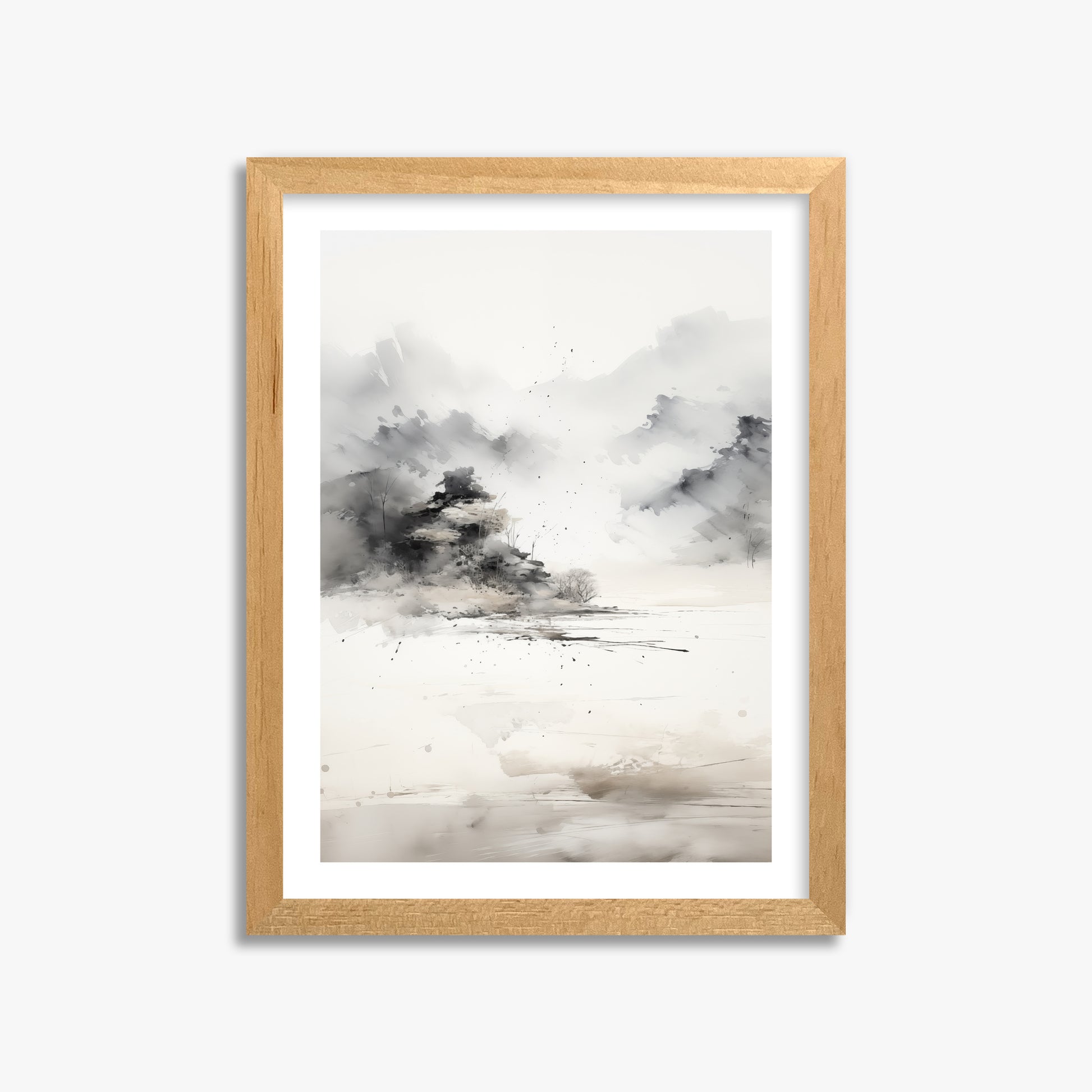 Misty Mountain Whisper, 30x40cm Oak Framed Art Reproduction