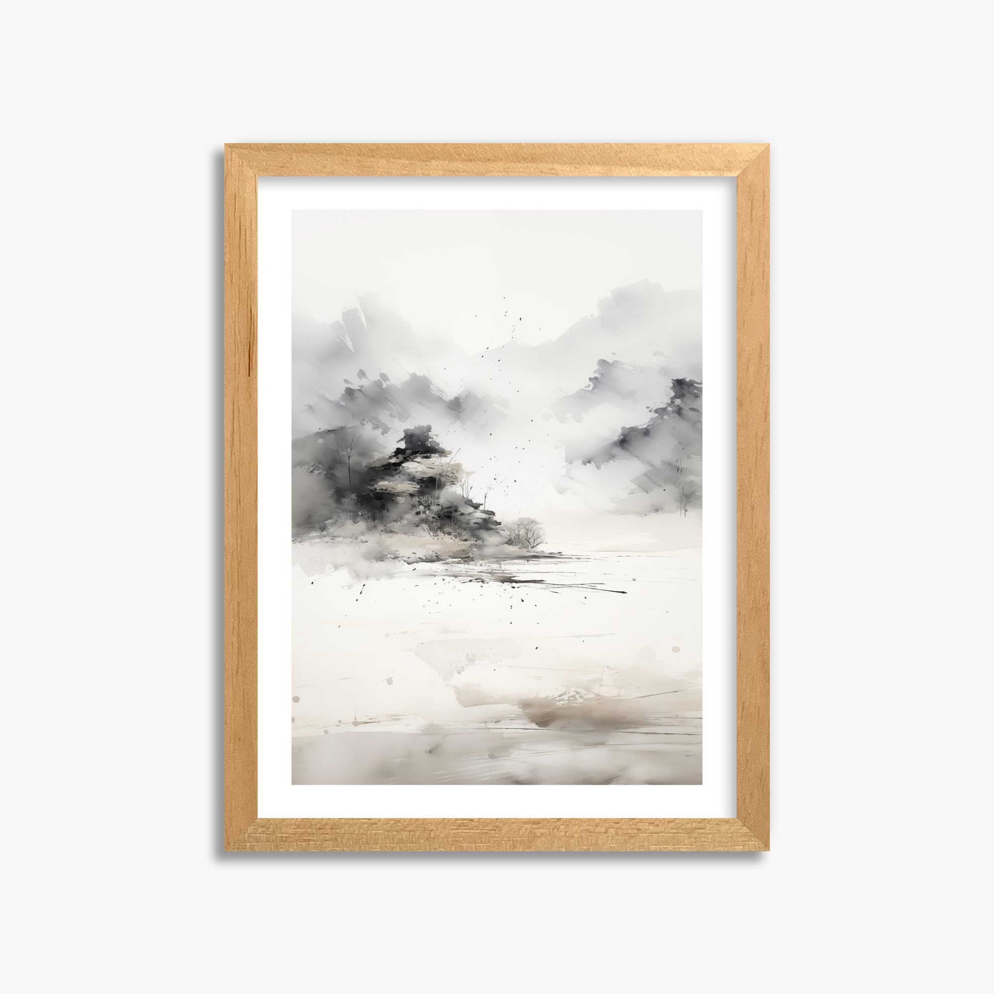 Misty Mountain Whisper, 30x40cm Oak Framed Art Reproduction