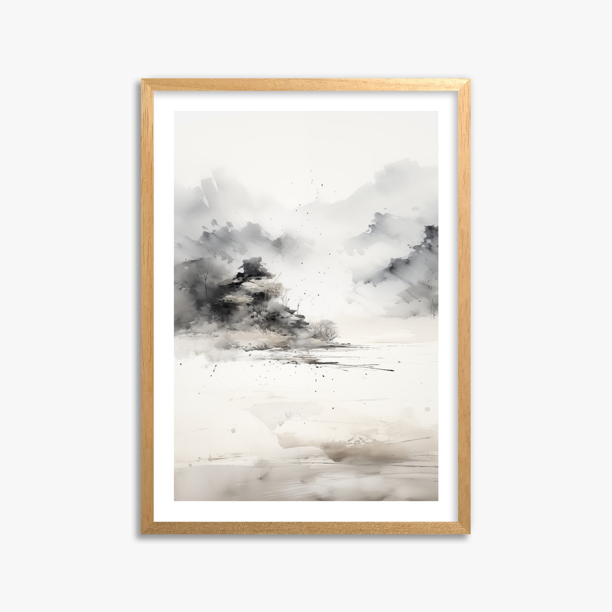 Misty Mountain Whisper, 50x70cm Oak Framed Art Reproduction