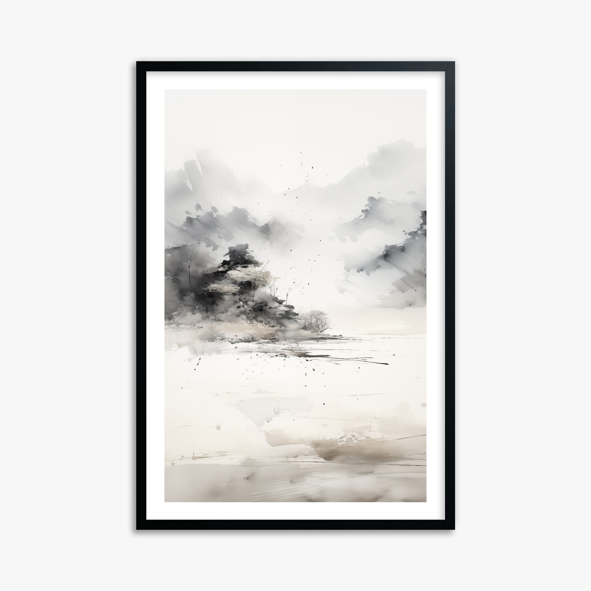 Misty Mountain Whisper, 61x91cm Black Framed Art Reproduction