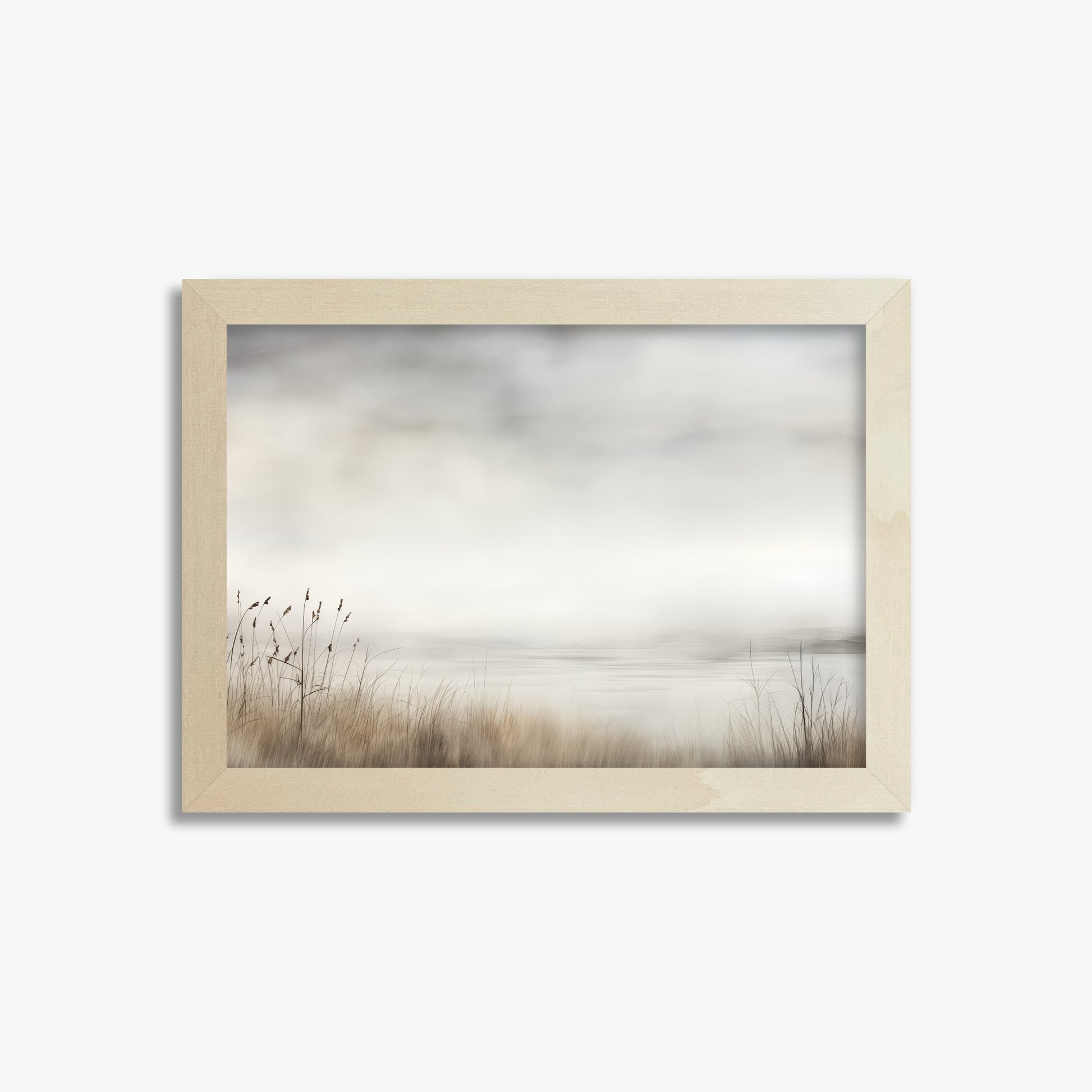 Misty Shoreline Serenity, 21x30cm Framed Poster With Lime Wood Frame