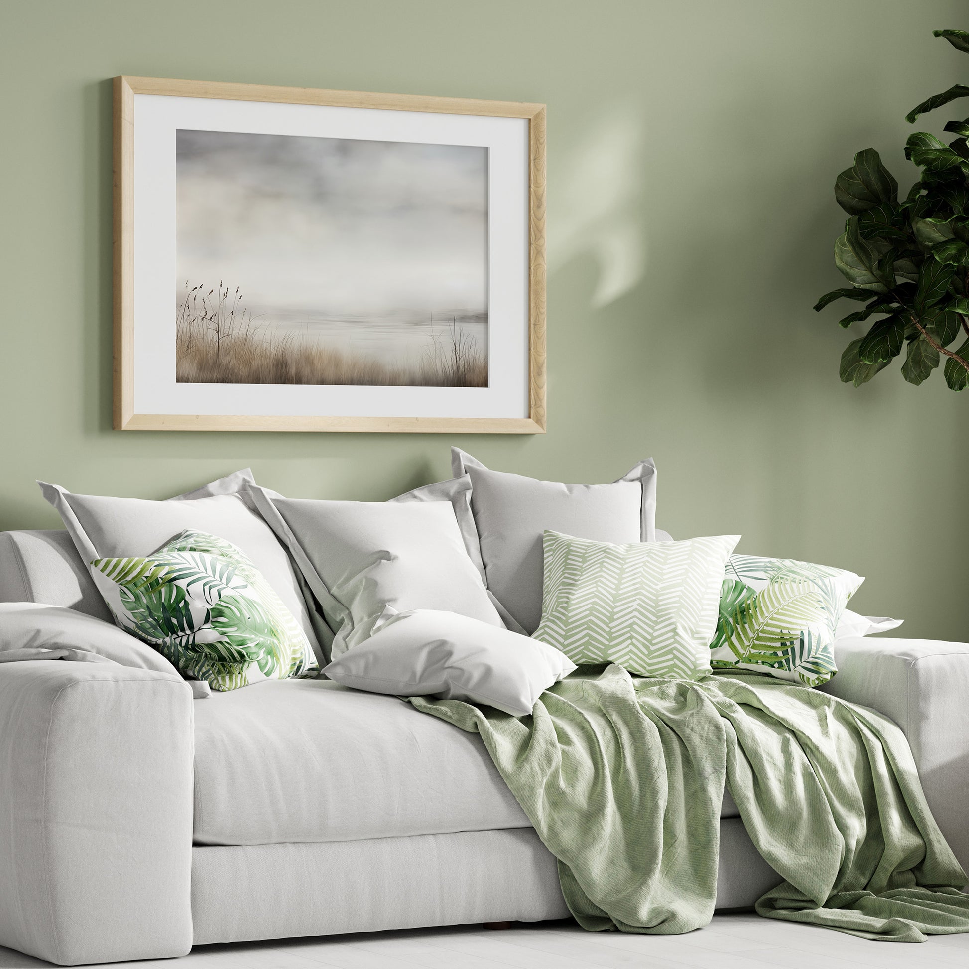 Design Concept No. 31 for Misty Shoreline Serenity Modern Poster Art