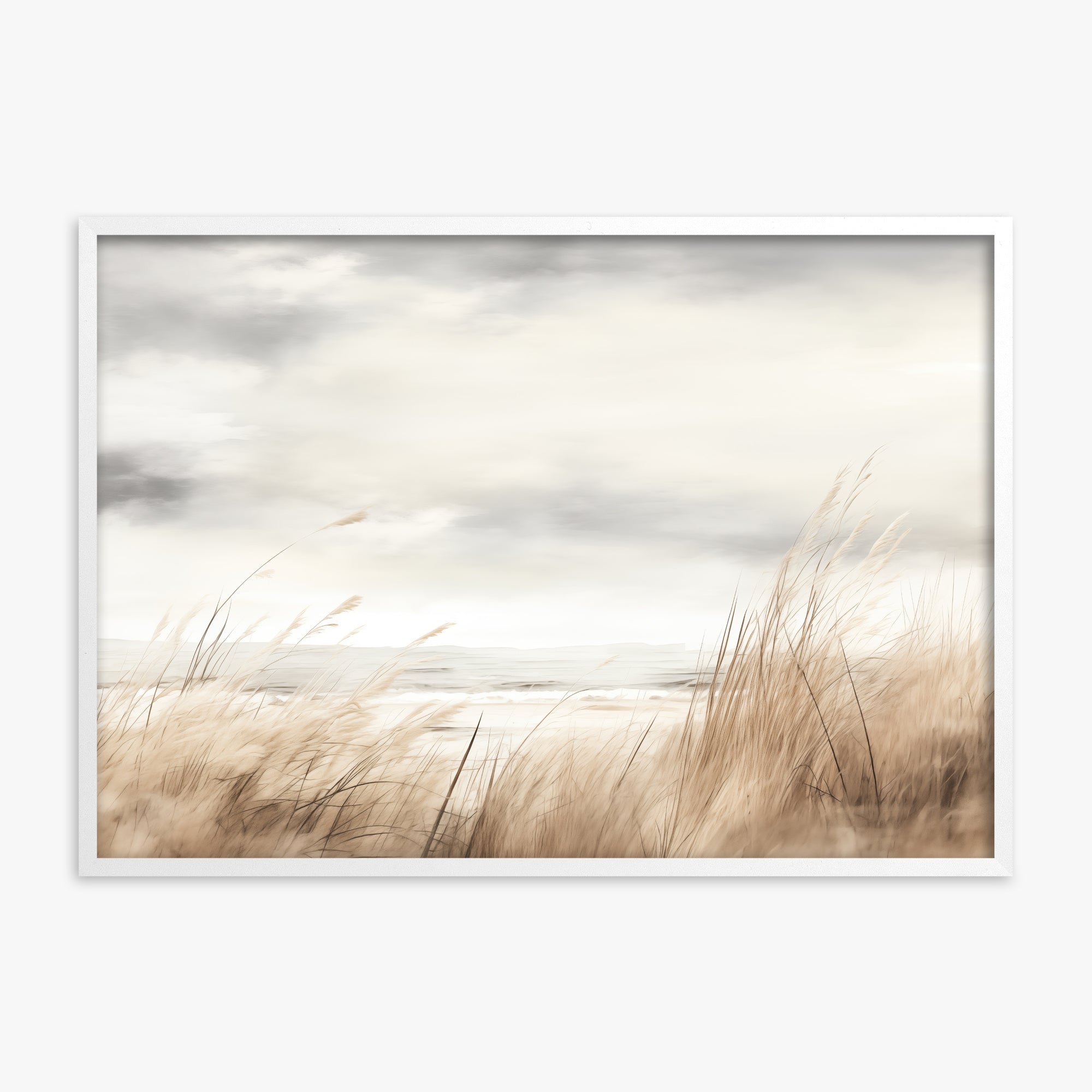 Whispers of the Dunes, White Framed Poster With White Frame