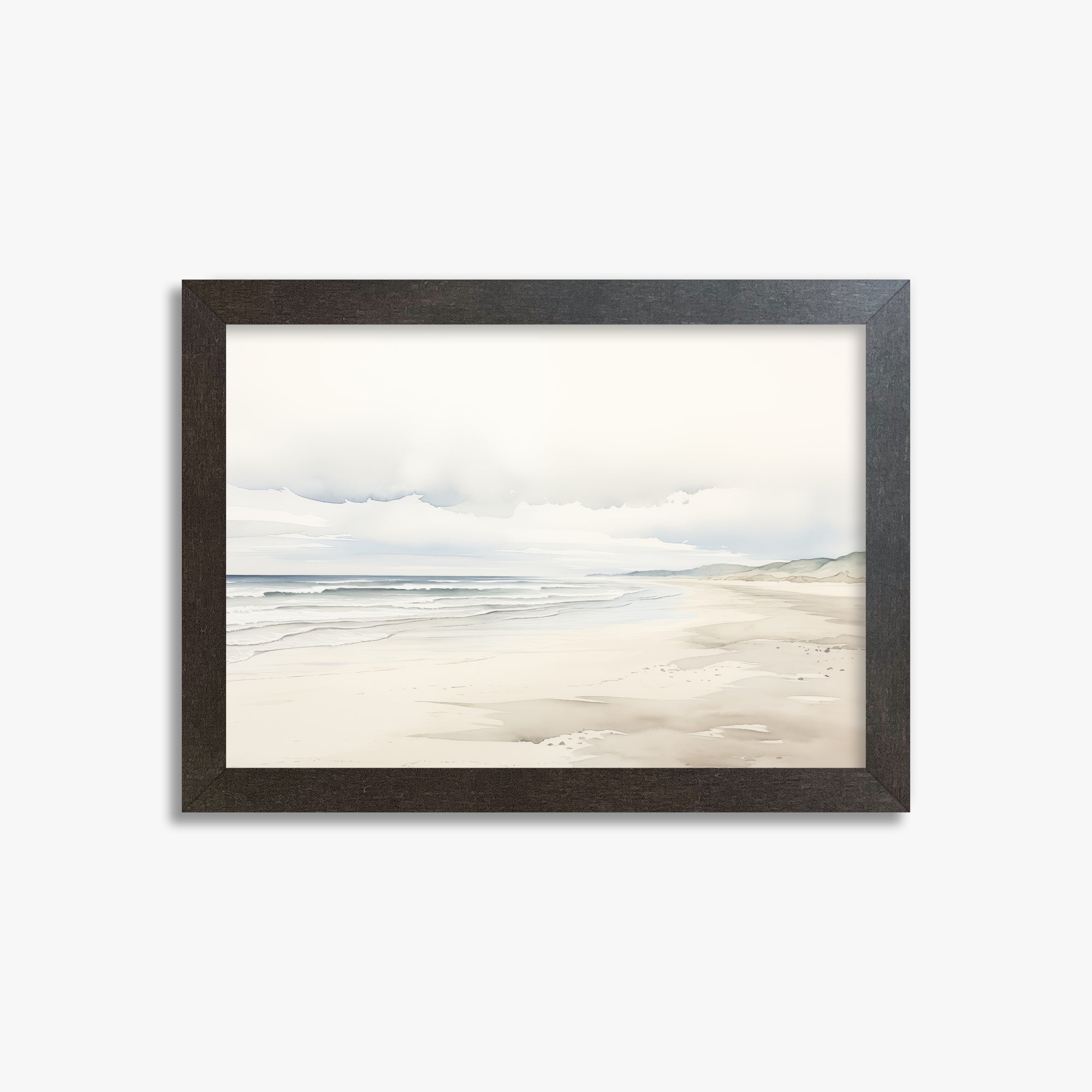 Serene Shoreline, 21x30cm Framed Poster With Espresso Frame