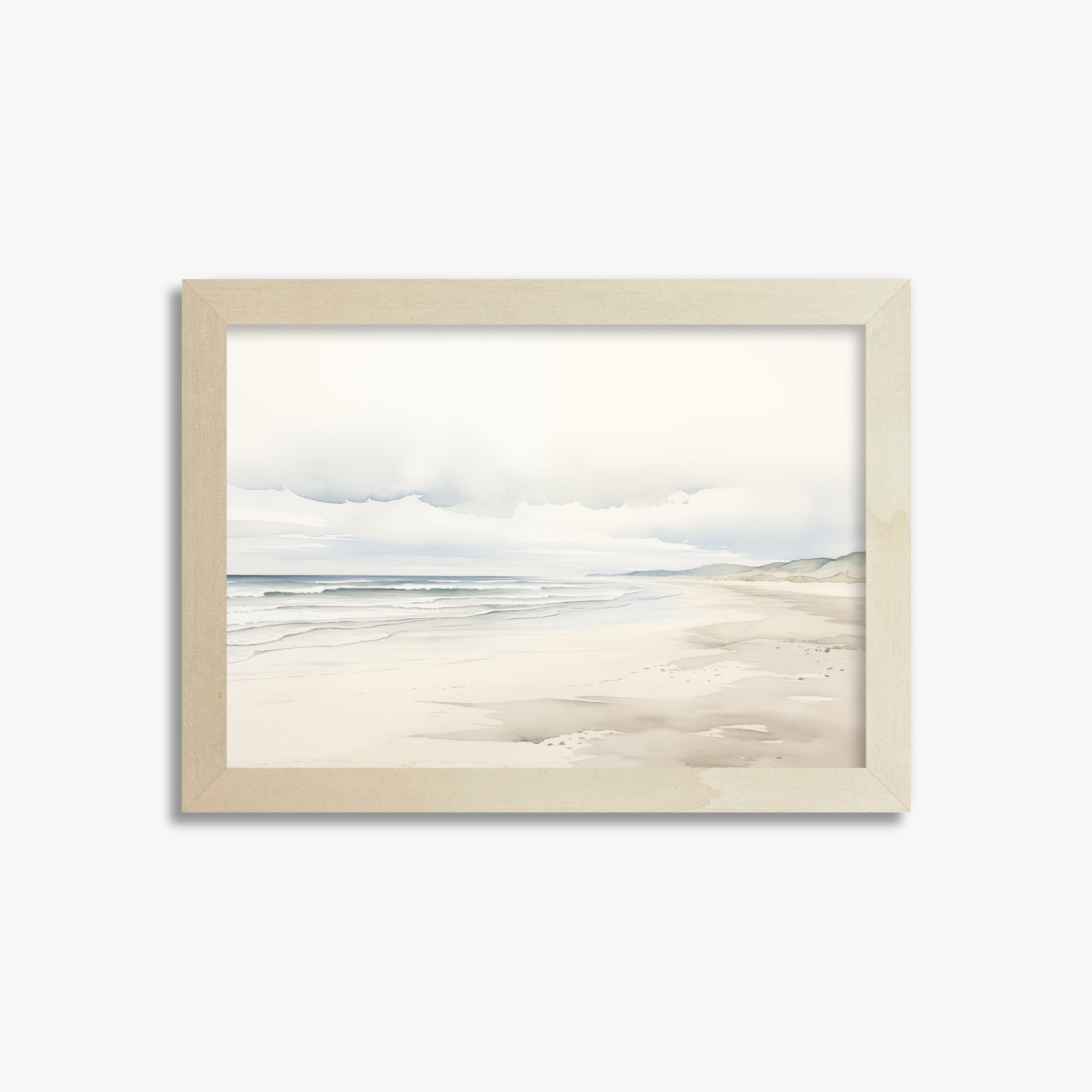 Serene Shoreline, 21x30cm Framed Poster With Lime Wood Frame