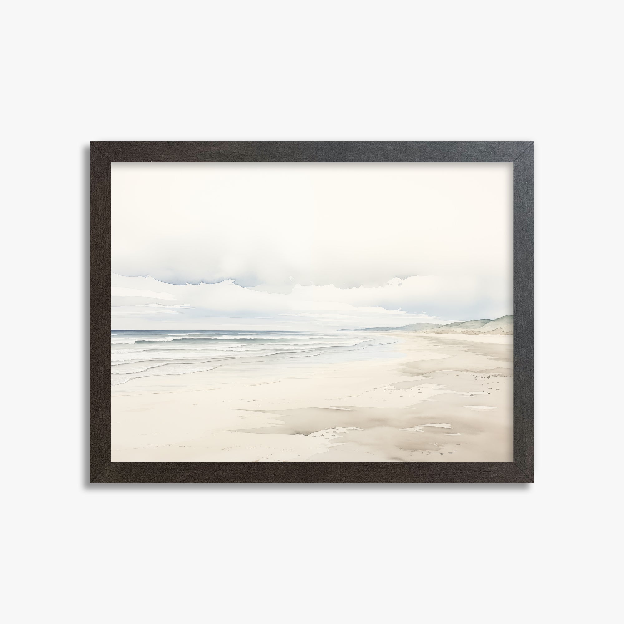 Serene Shoreline, 30x40cm Framed Poster With Espresso Frame