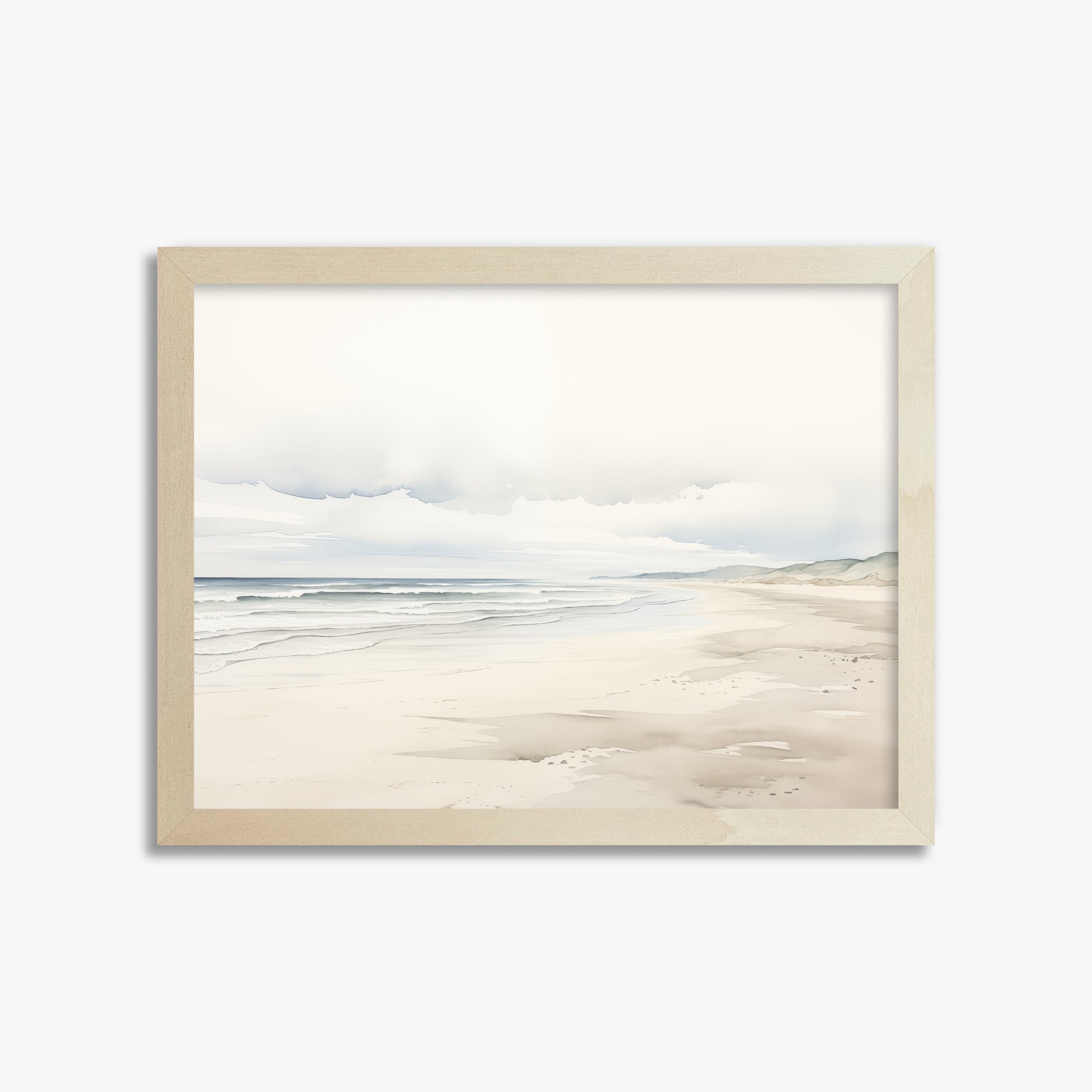 Serene Shoreline, 30x40cm Framed Poster With Lime Wood Frame