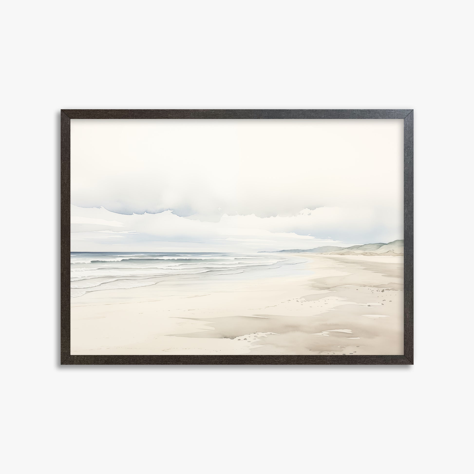 Serene Shoreline, 50x70cm Framed Poster With Espresso Frame