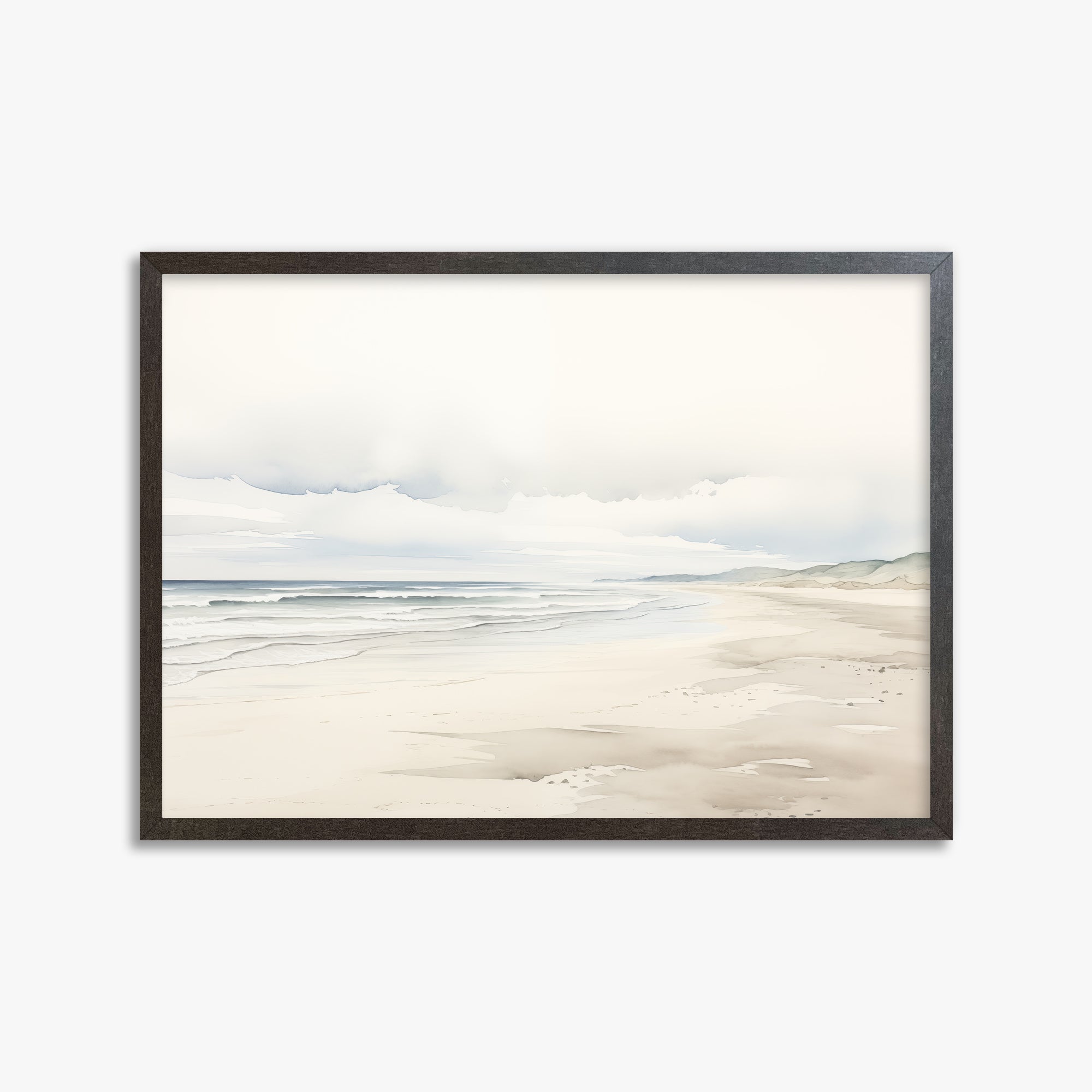 Serene Shoreline, 50x70cm Framed Poster With Espresso Frame
