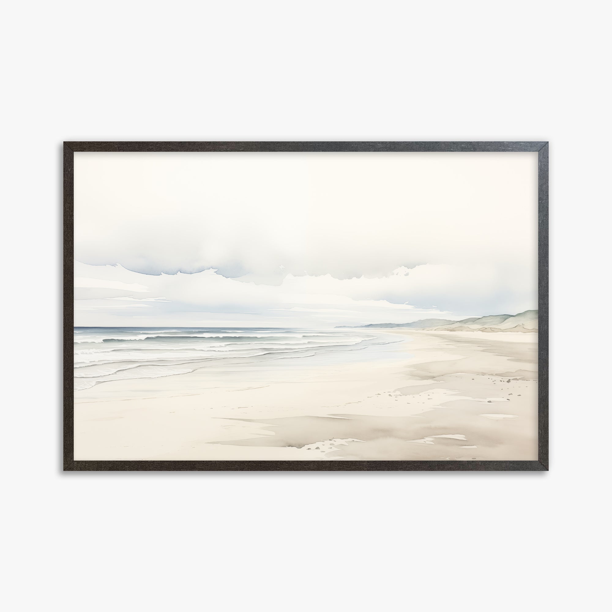 Serene Shoreline, 61x91cm Framed Poster With Espresso Frame