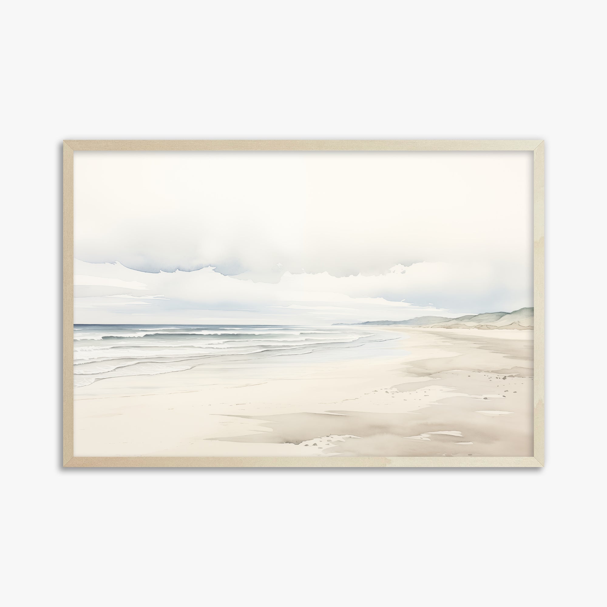 Serene Shoreline, 61x91cm Framed Poster With Lime Wood Frame