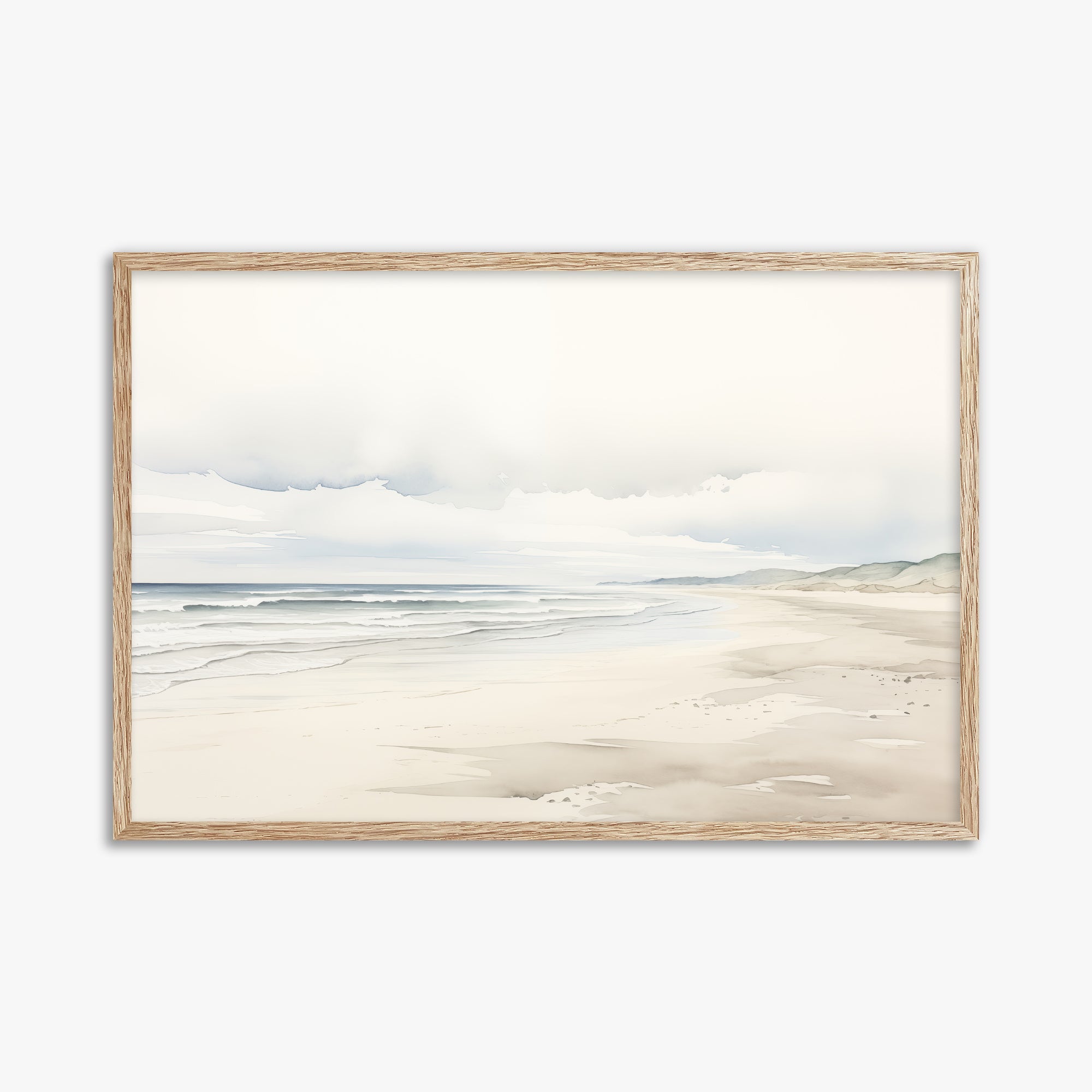 Serene Shoreline, 61x91cm Framed Poster With Raw Oak Frame