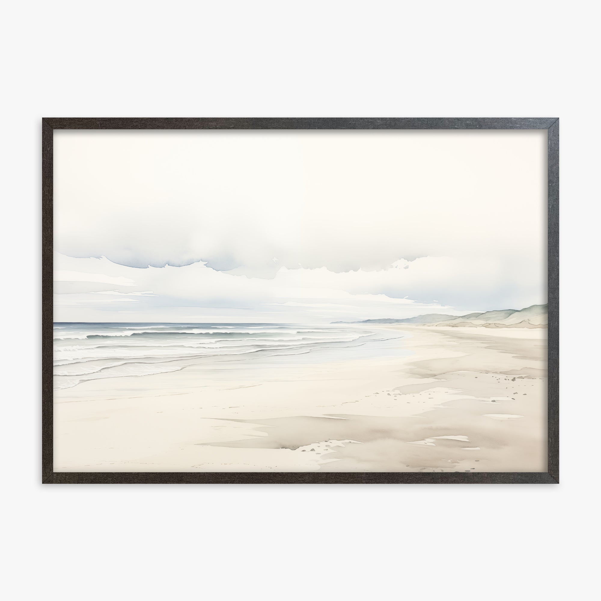 Serene Shoreline, 70x100cm Framed Poster With Espresso Frame
