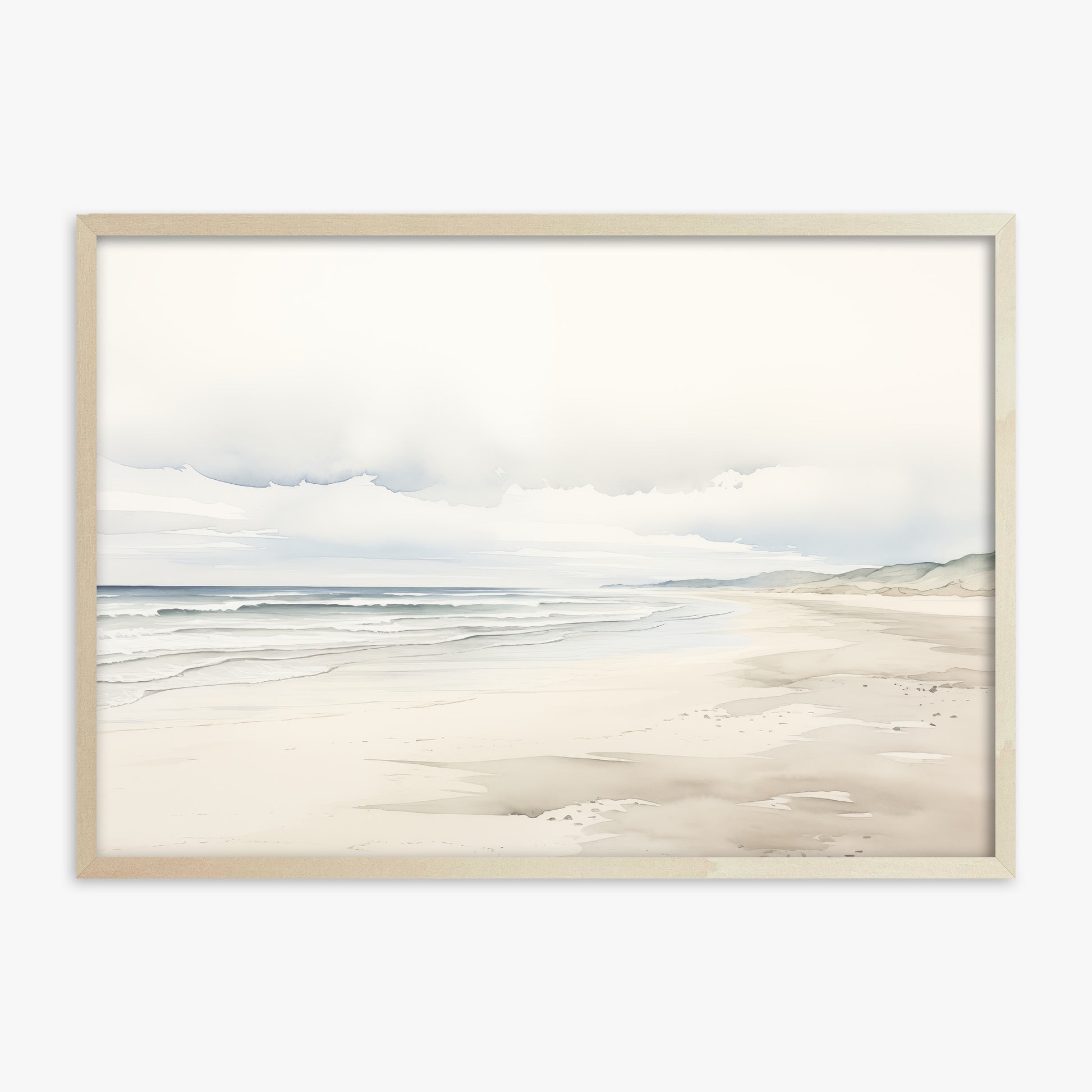Serene Shoreline, 70x100cm Framed Poster With Lime Wood Frame