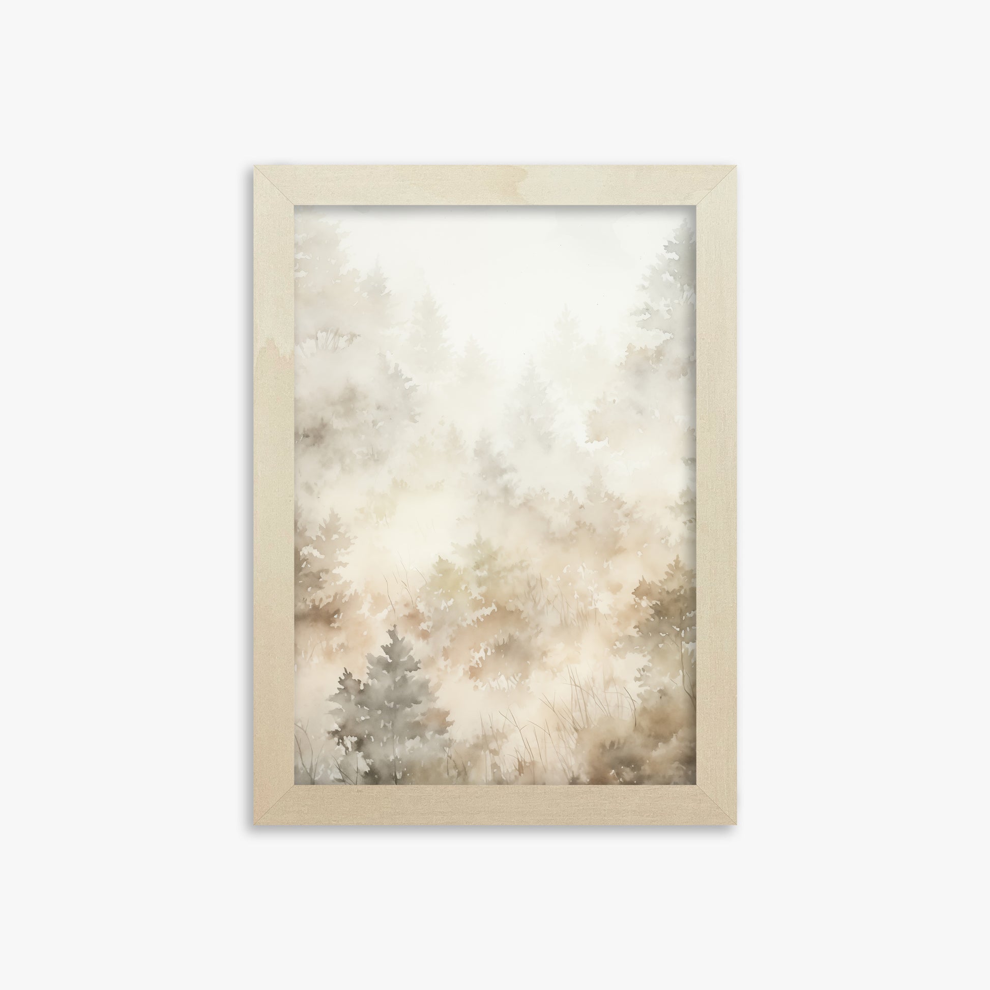 Misty Forest Whispers, 21x30cm Framed Art Reproduction With Lime Wood Frame