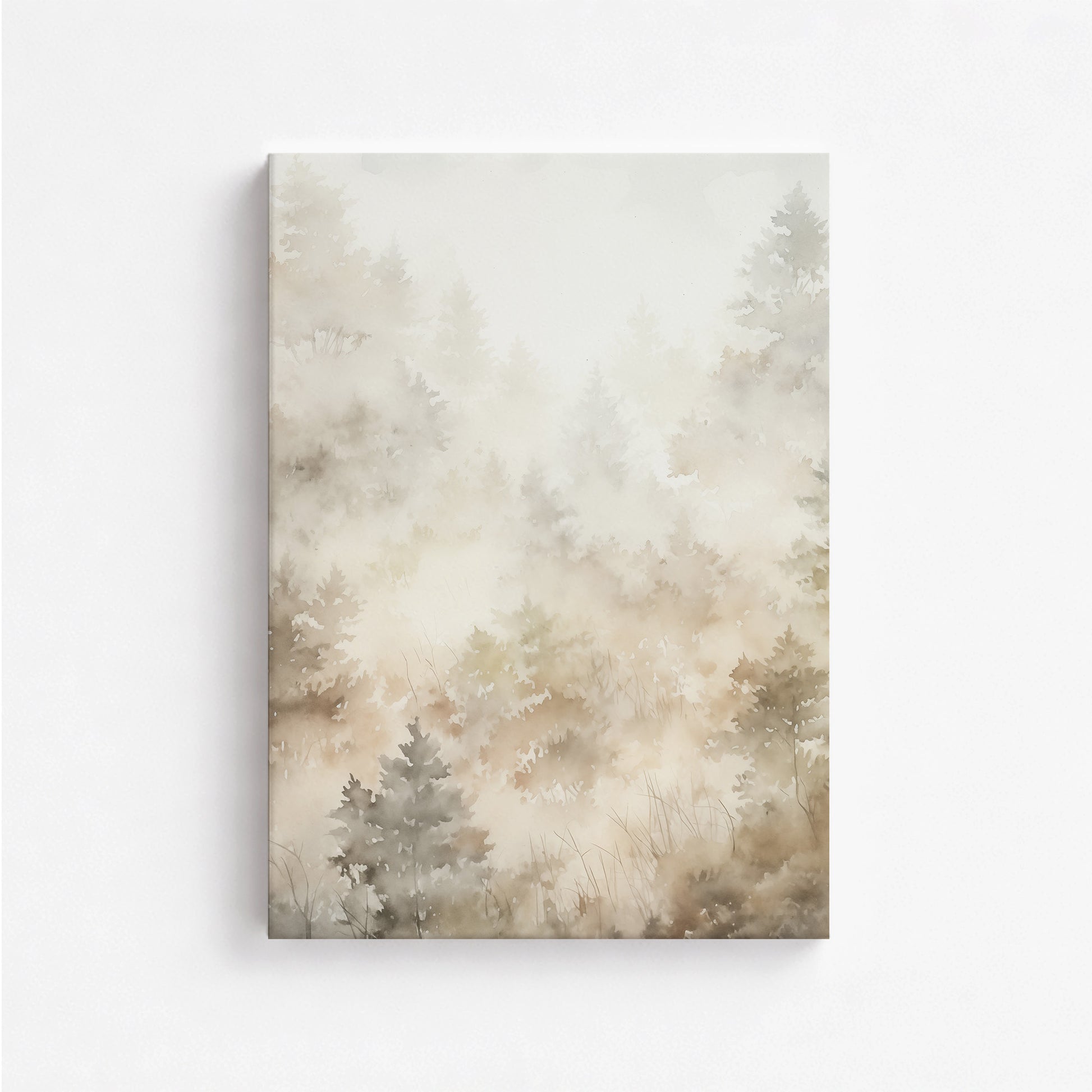 Misty Forest Whispers, 50x70cm Satin Canvas Art Reproduction