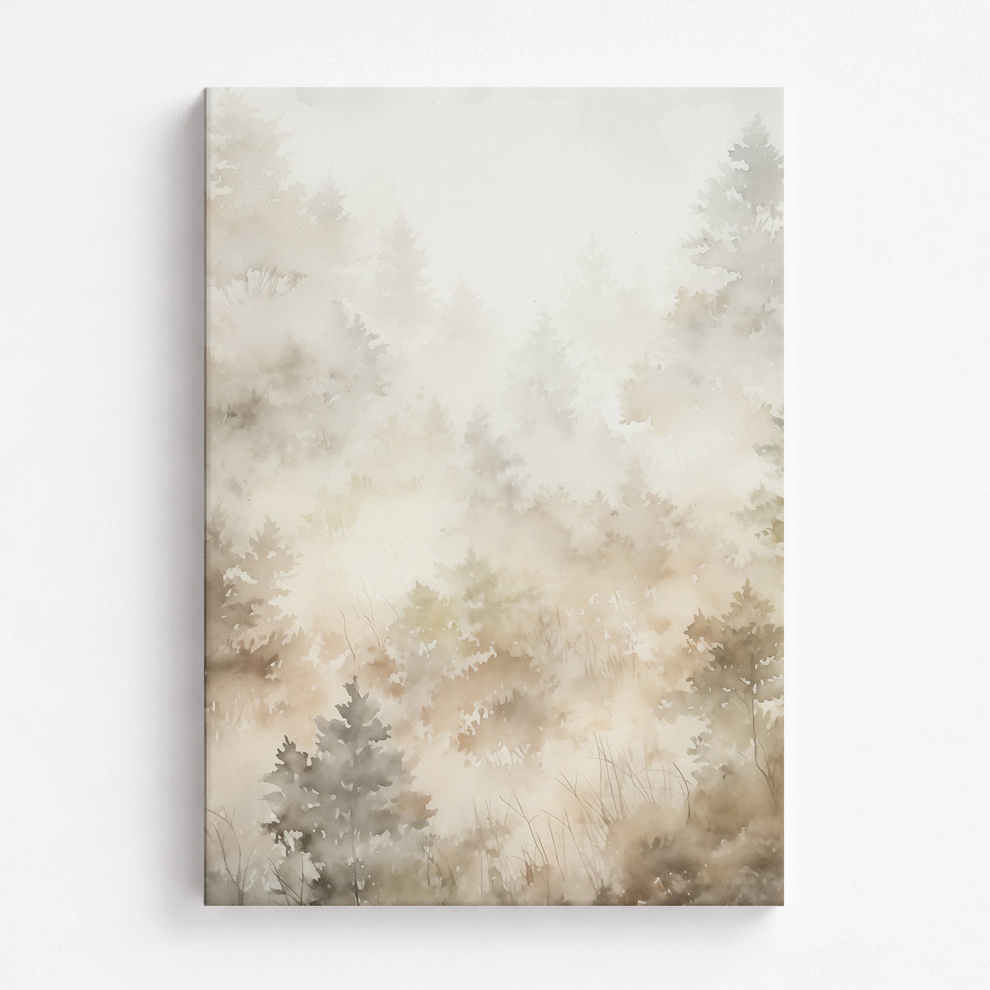 Misty Forest Whispers, 70x100cm Satin Canvas Art Reproduction