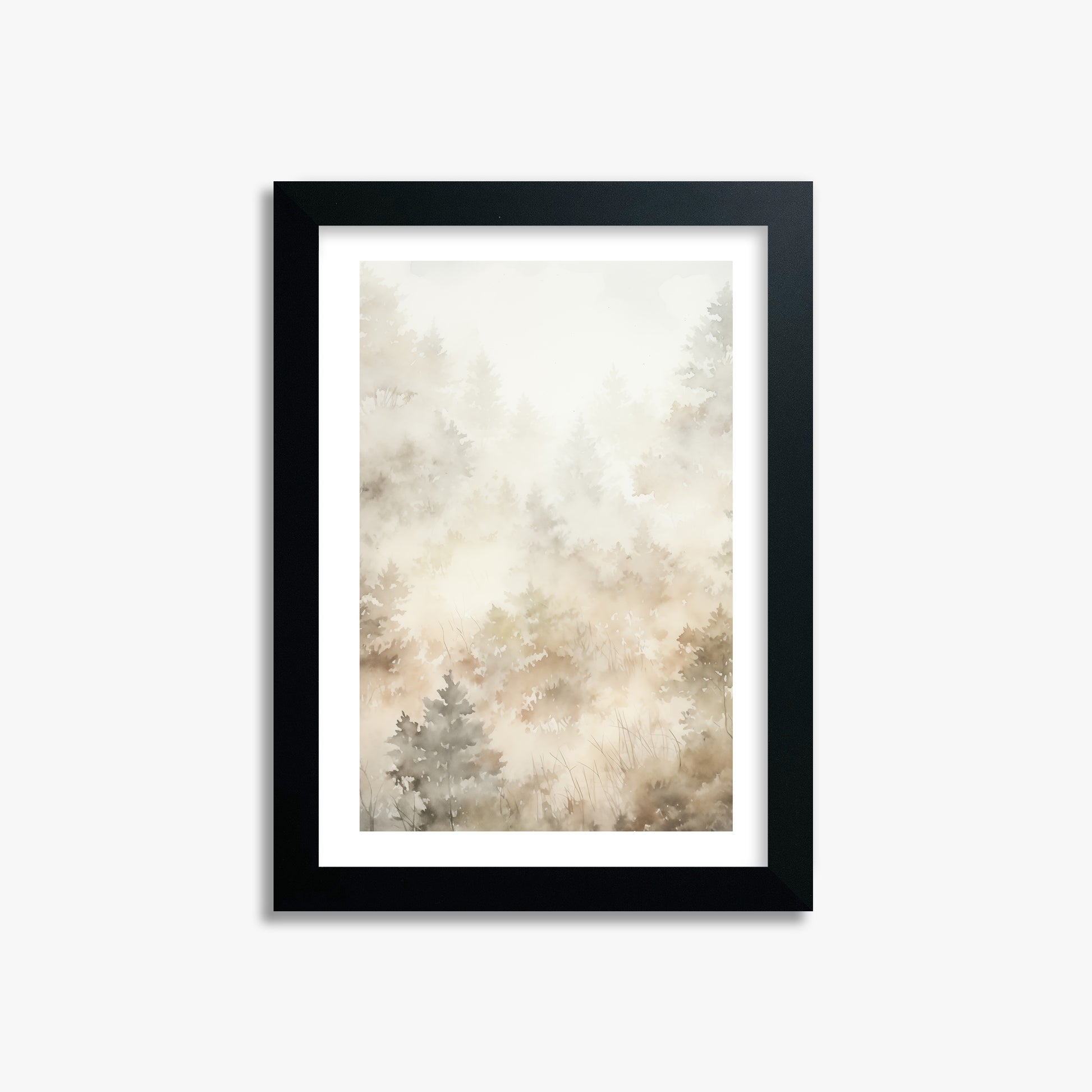 Misty Forest Whispers, 21x30cm Black Framed Art Reproduction