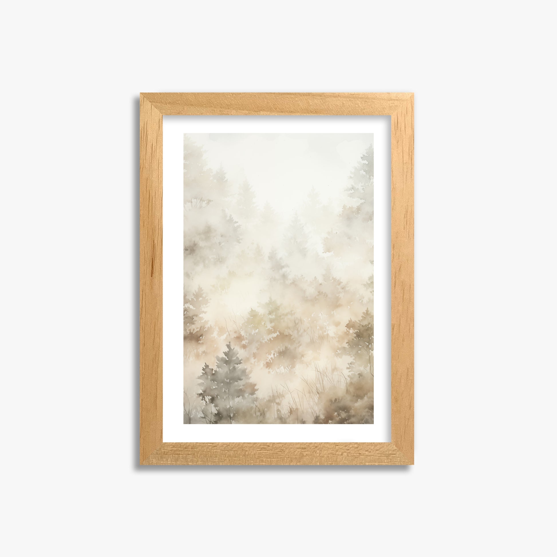 Misty Forest Whispers, 21x30cm Oak Framed Art Reproduction