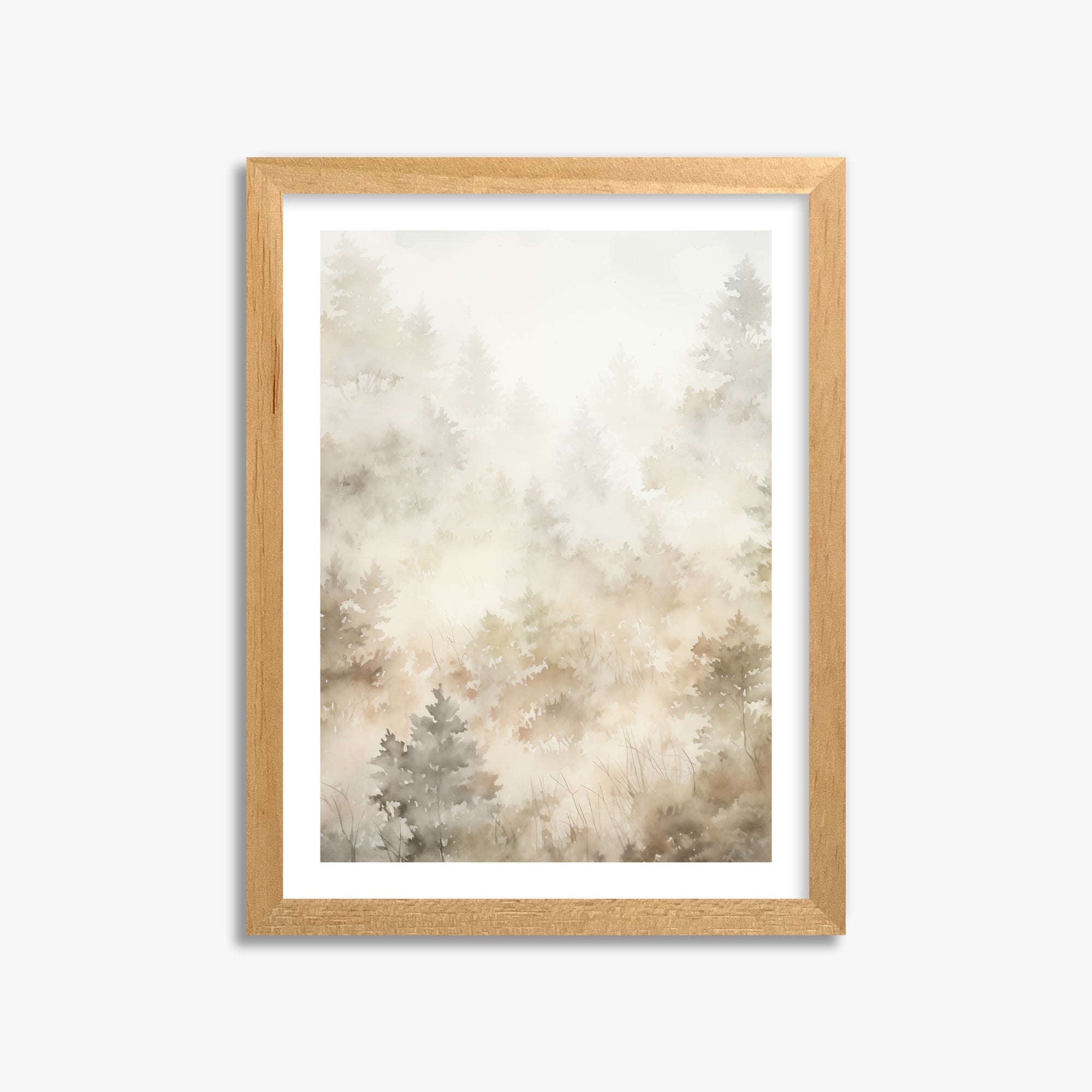 Misty Forest Whispers, 30x40cm Oak Framed Art Reproduction