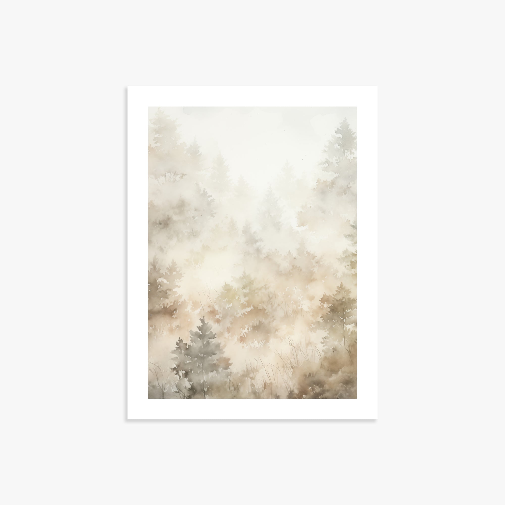 Misty Forest Whispers, 30x40cm Printed Poster