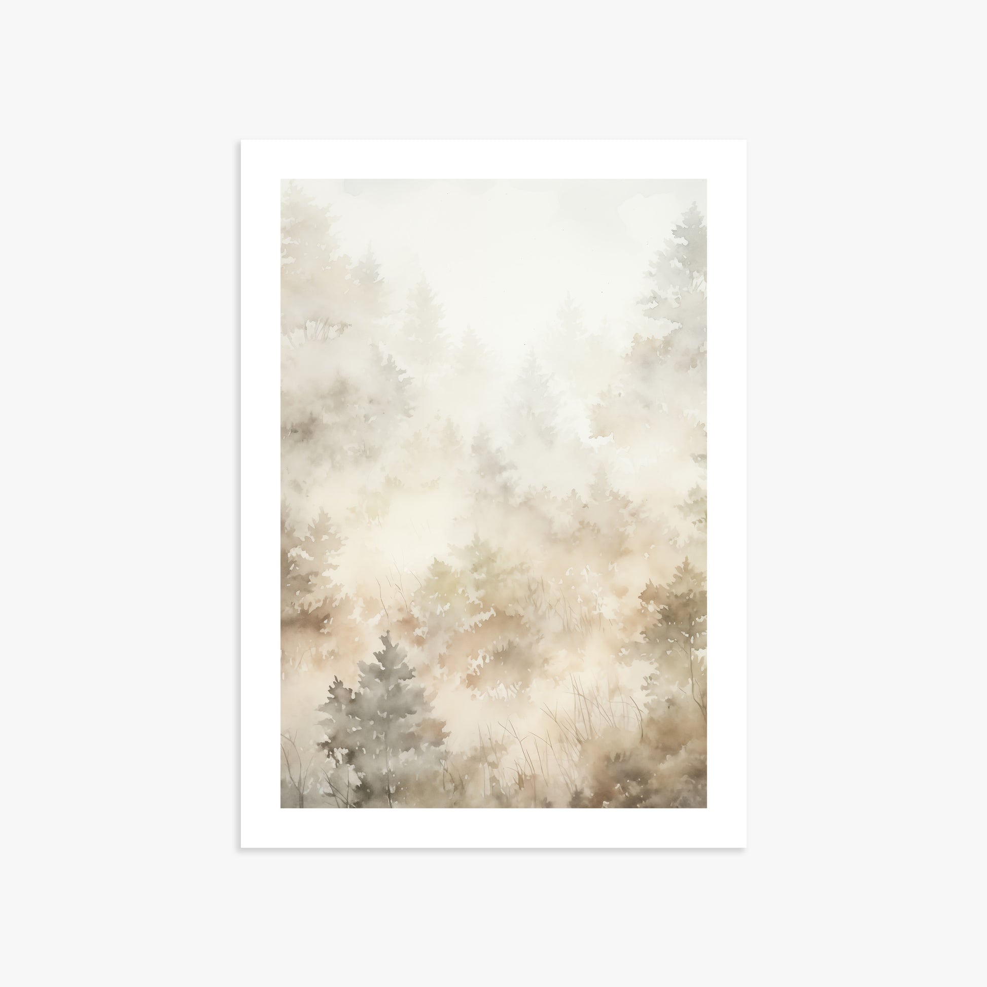Misty Forest Whispers, 50x70cm Printed Poster