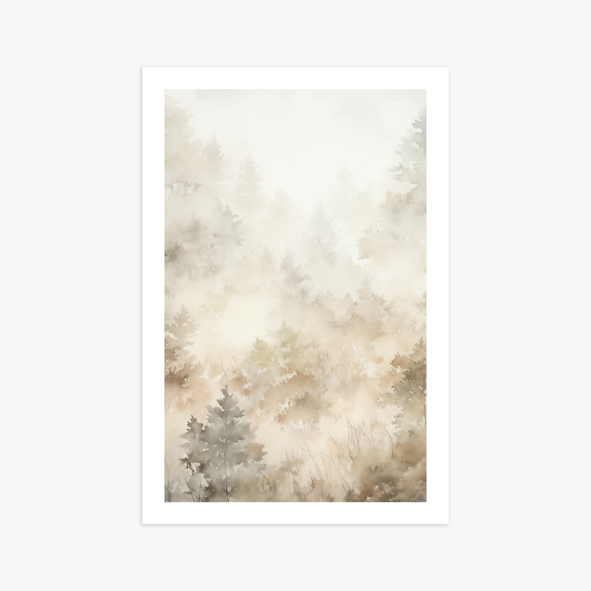 Misty Forest Whispers, 61x91cm Printed Poster