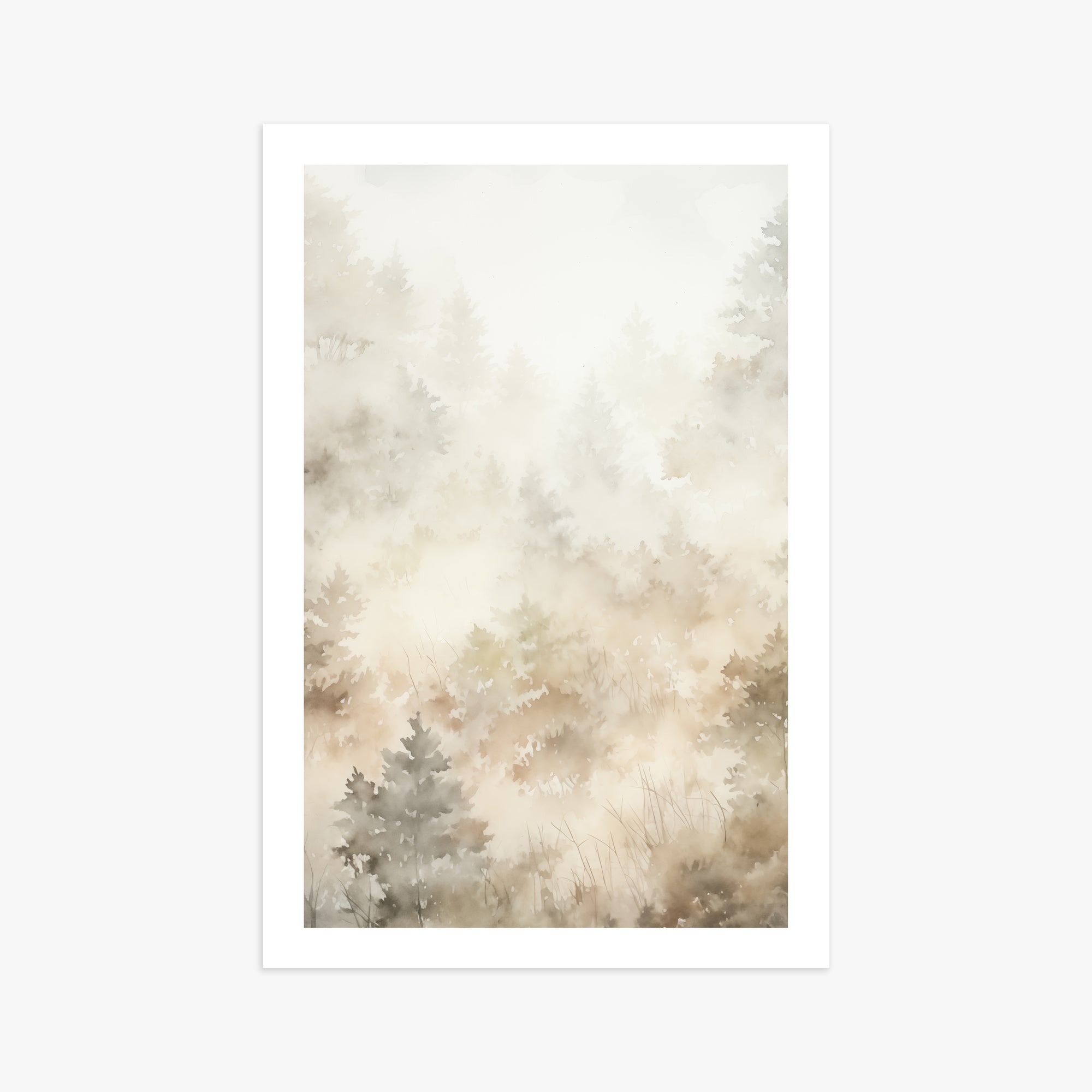 Misty Forest Whispers, 61x91cm Printed Poster