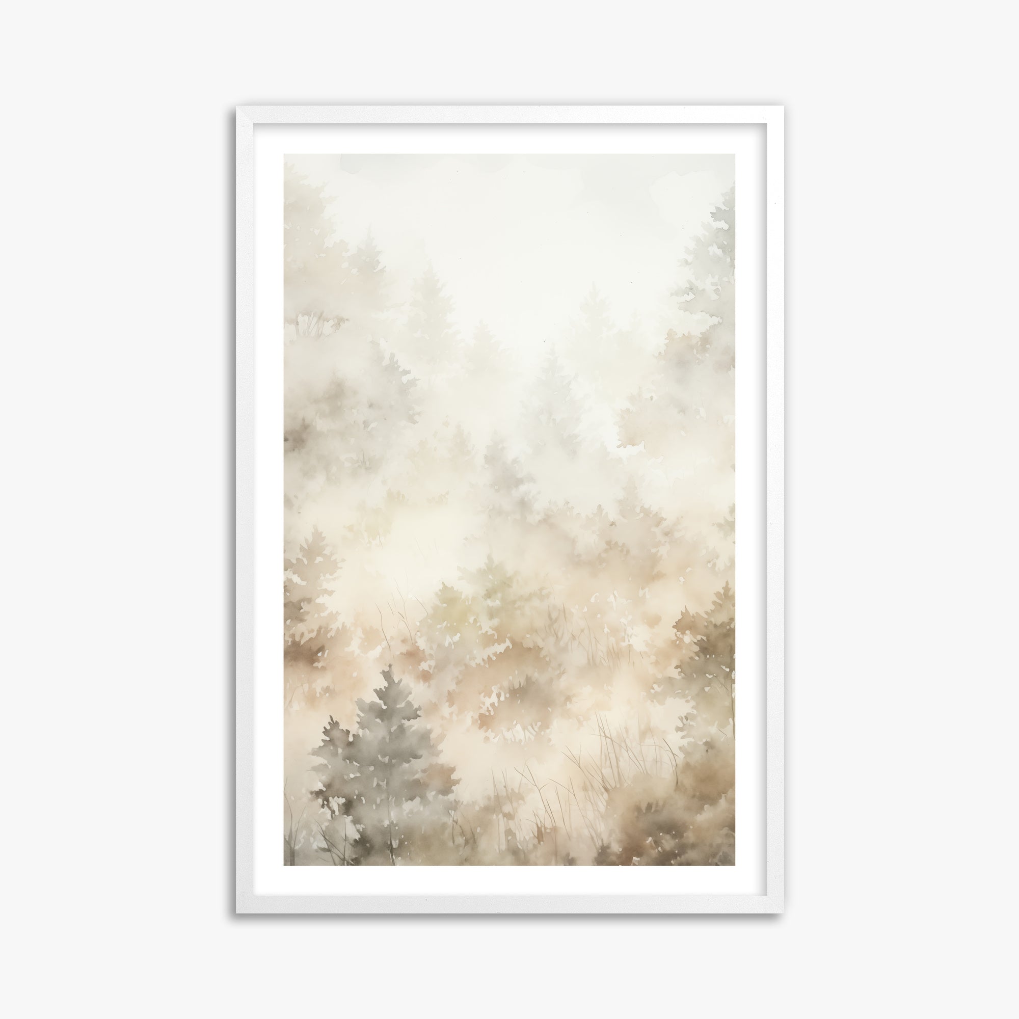 Misty Forest Whispers, 61x91cm Whitek Framed Art Reproduction