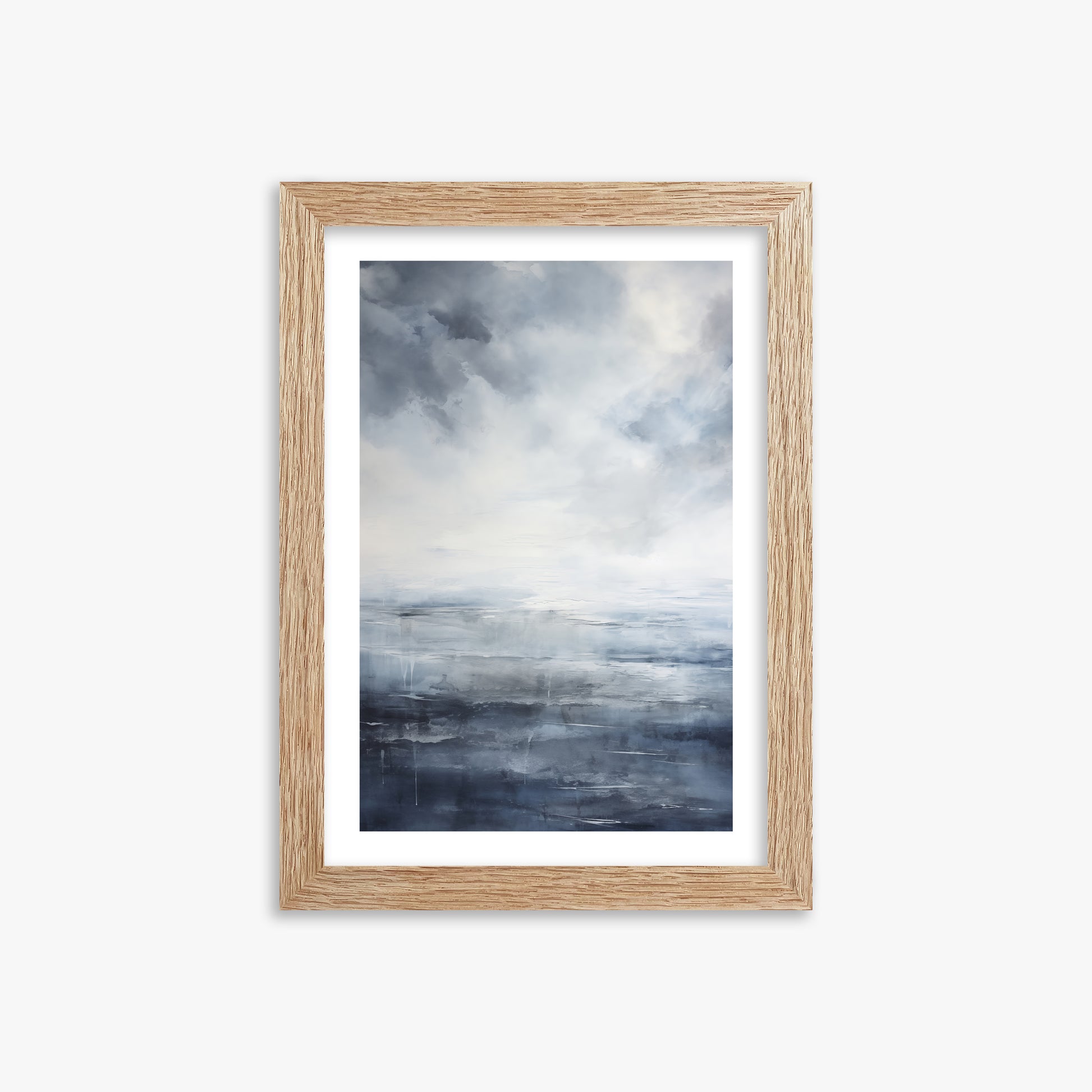 Tempest Mirror, 21x30cm Framed Art Reproduction With Raw Oak Frame