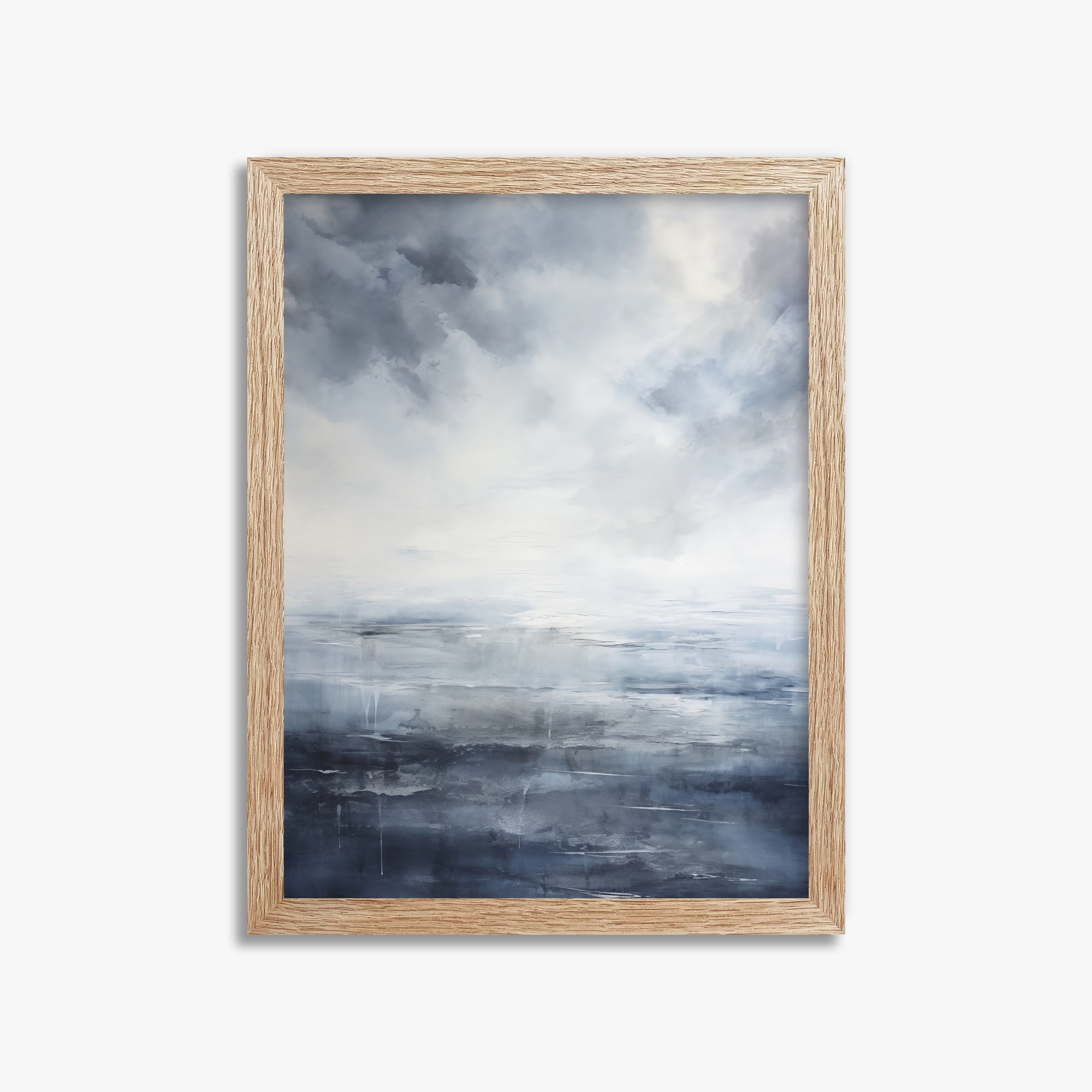 Tempest Mirror, 30x40cm Framed Art Reproduction With Raw Oak Frame