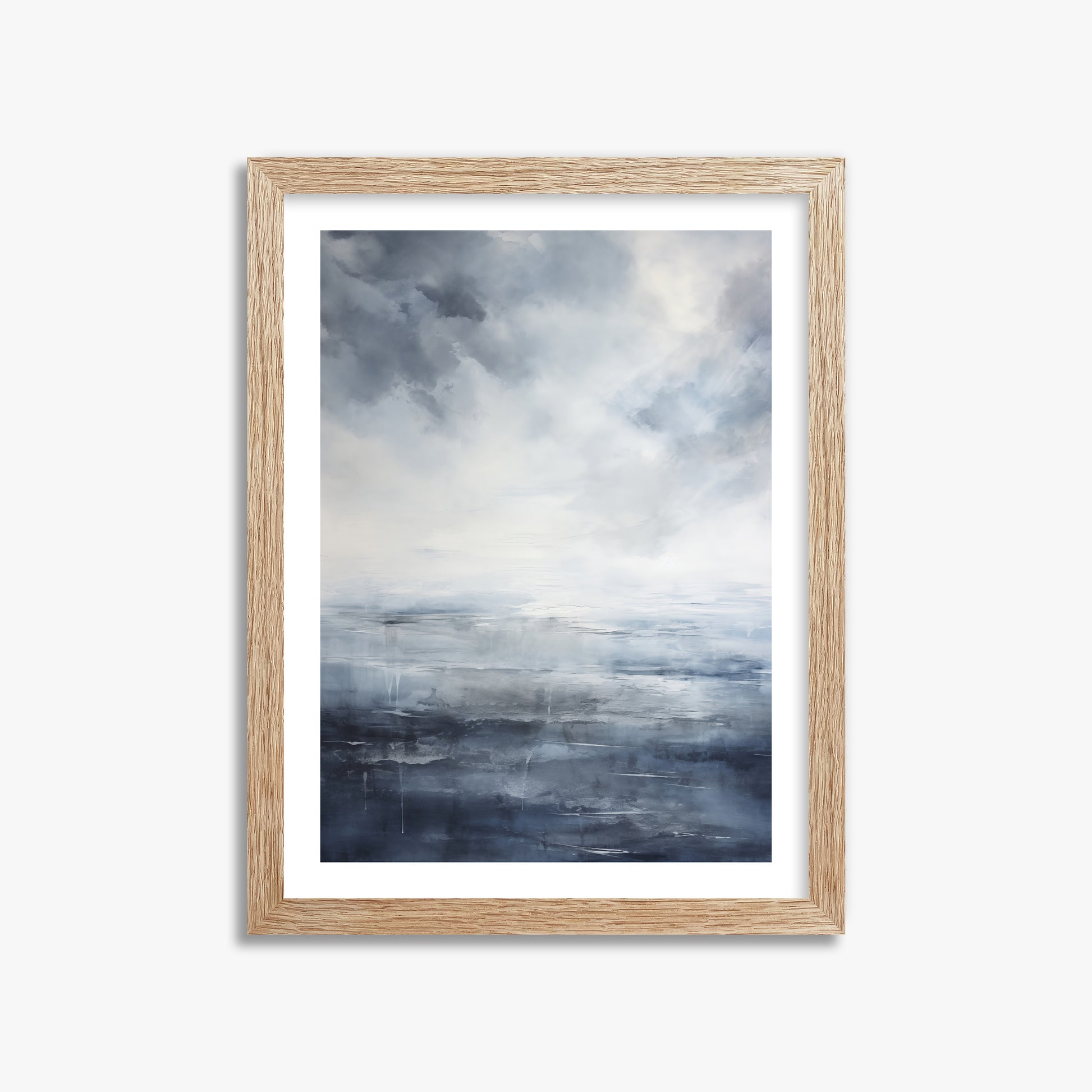 Tempest Mirror, 30x40cm Framed Art Reproduction With Raw Oak Frame