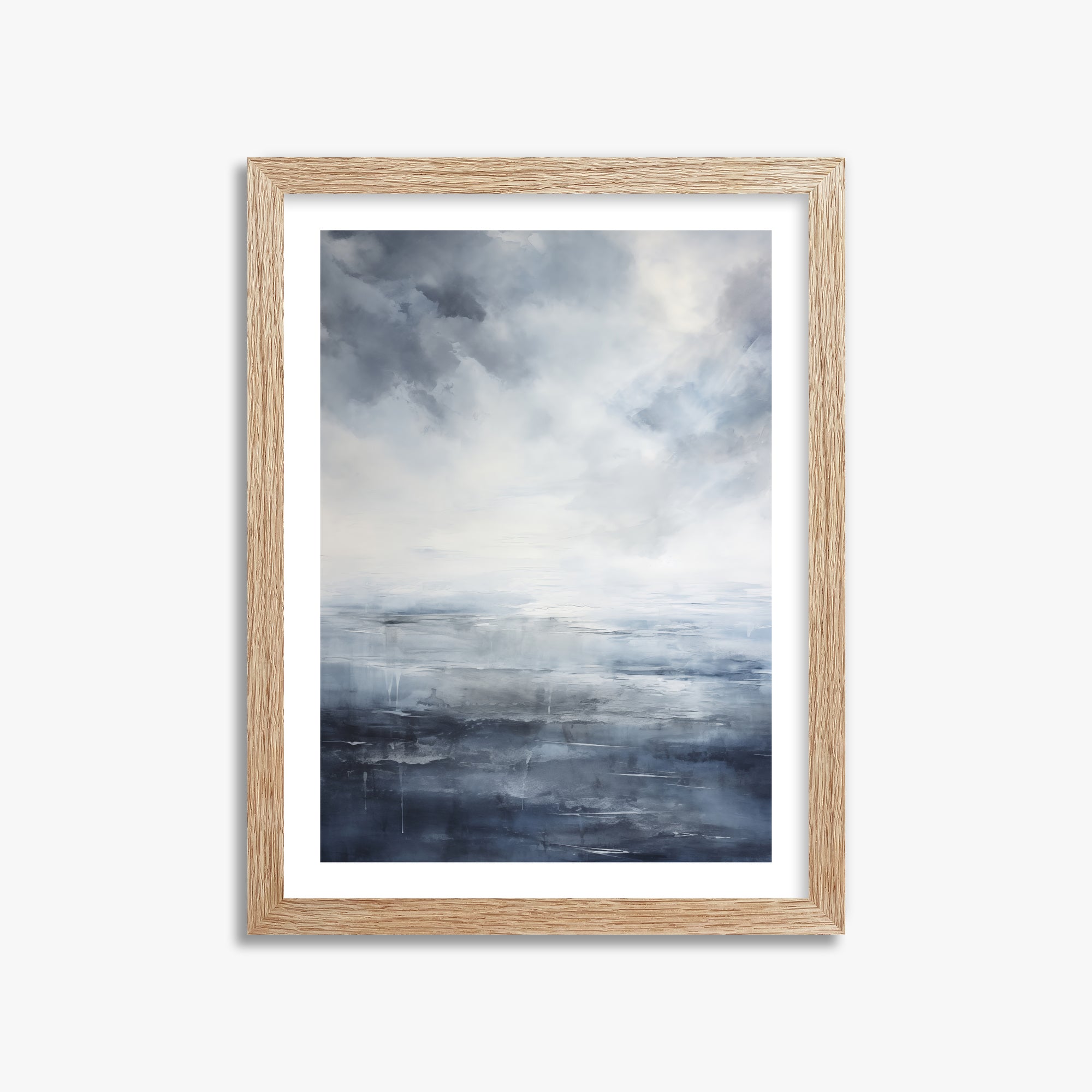 Tempest Mirror, 30x40cm Framed Art Reproduction With Raw Oak Frame