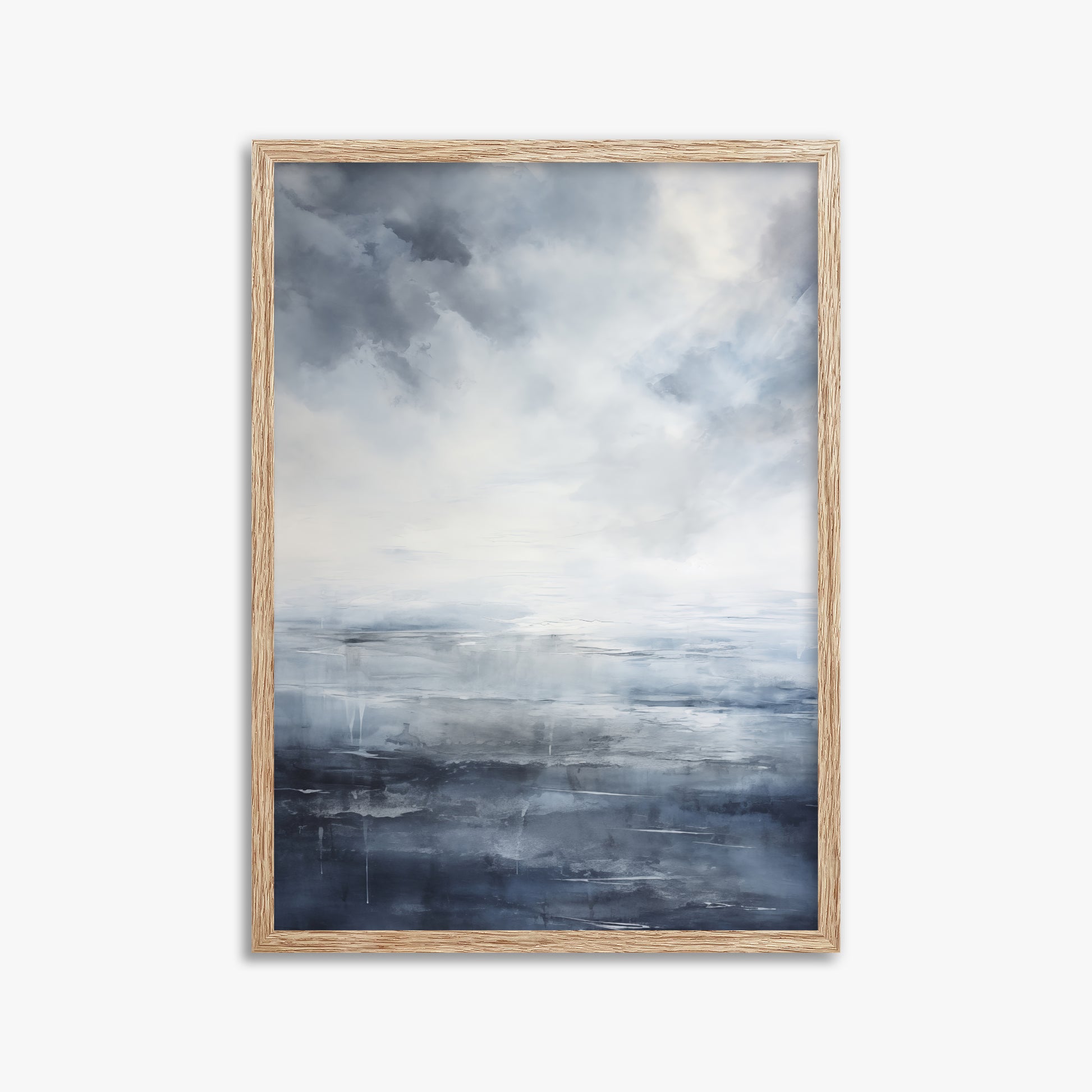 Tempest Mirror, 50x70cm Framed Art Reproduction With Raw Oak Frame